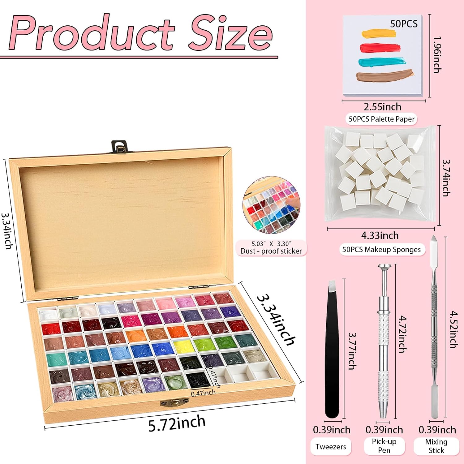 Detalle de GZIXBDA Sponge Mini Paint Patting Gel Polish & Tools Kit: 57-Color Ombre Gradient for DIY or Salon