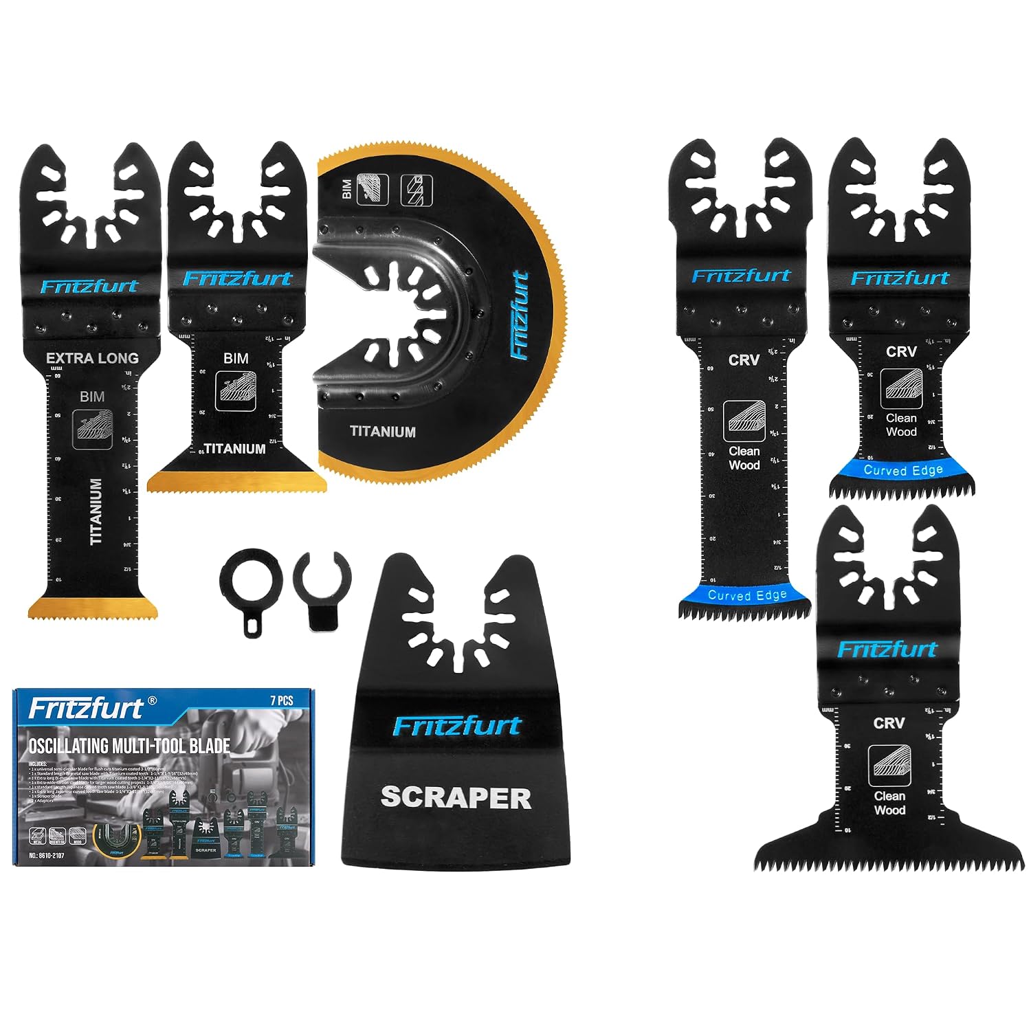 Detalle de FRITZFURT Oscillating Tool Blade Set, 7-Piece