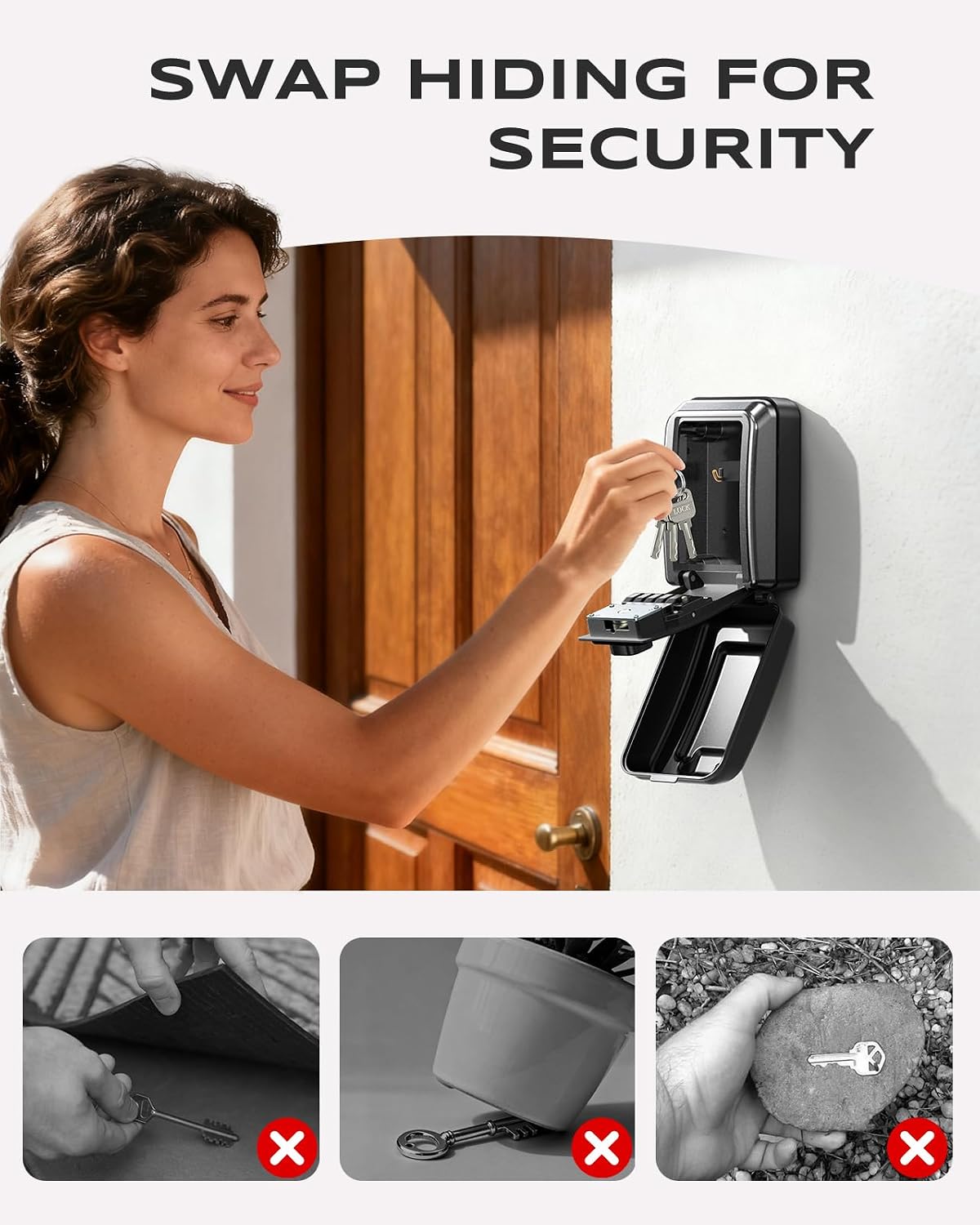 Thumbnail 2 de Mohard Key Safe Wall Mounted with Code, 4-Digit Combination – Weatherproof, Large Capacity Keybox
