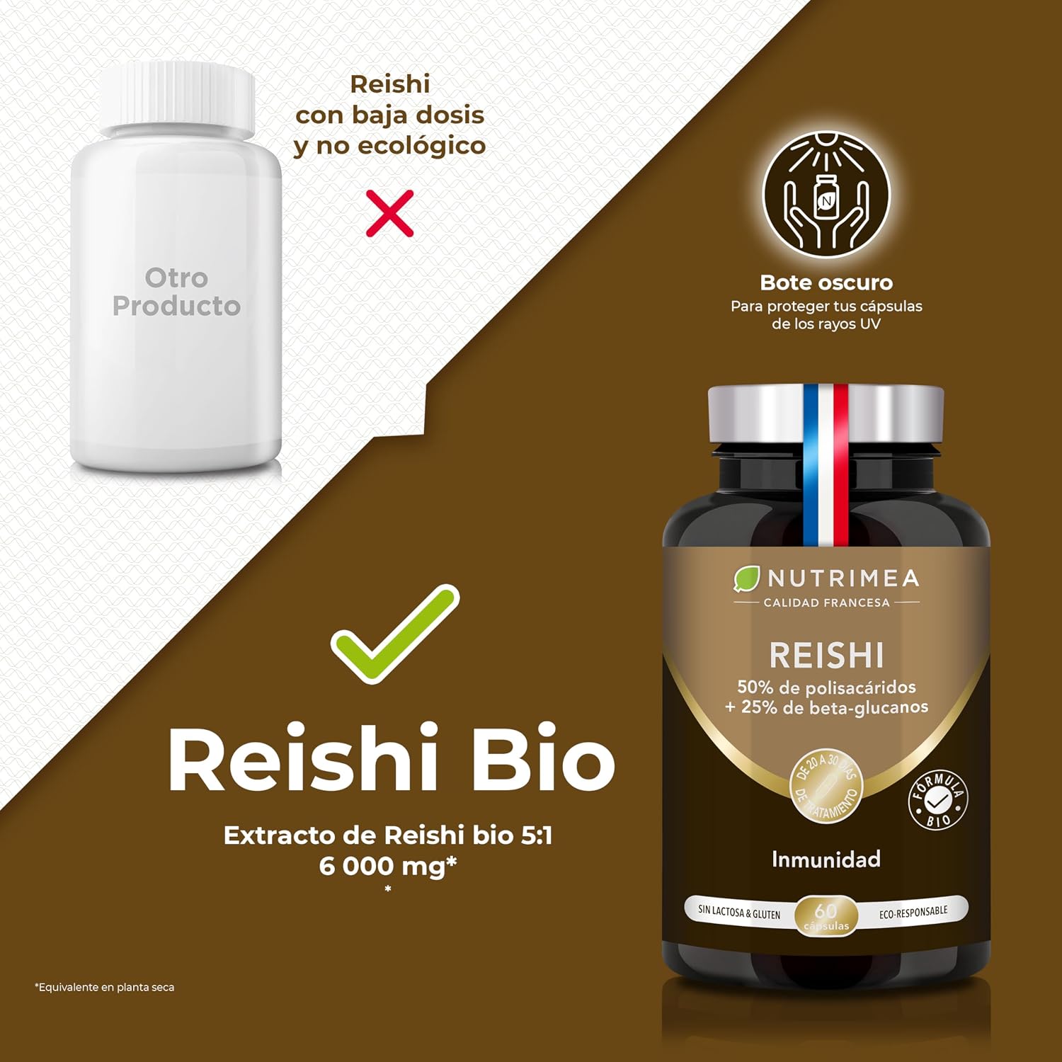 Detalle de Nutrimea REISHI 6000 mg cápsulas veganas
