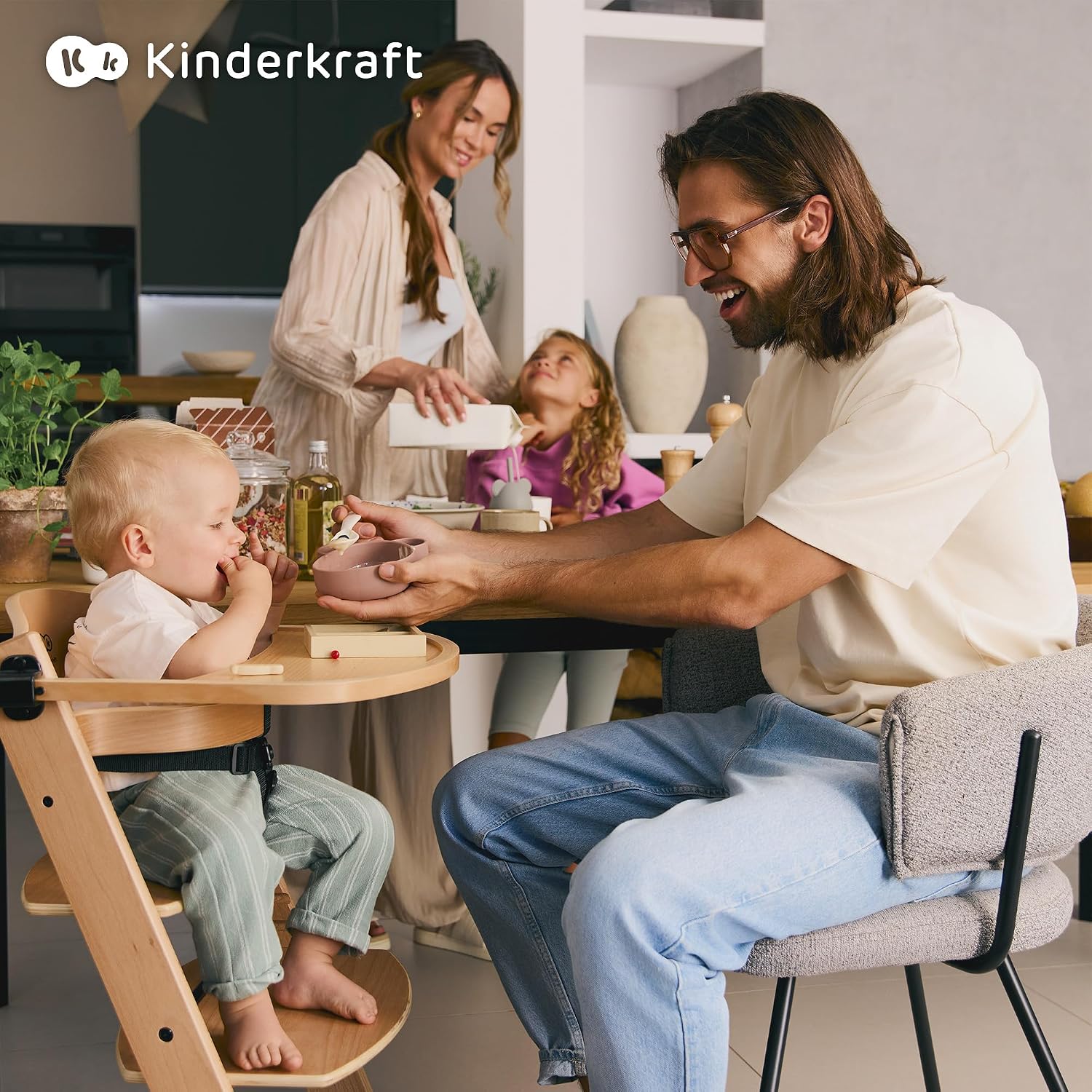Thumbnail 12 de Kinderkraft ENOCK: Trona infantil de madera y hamaca portátil