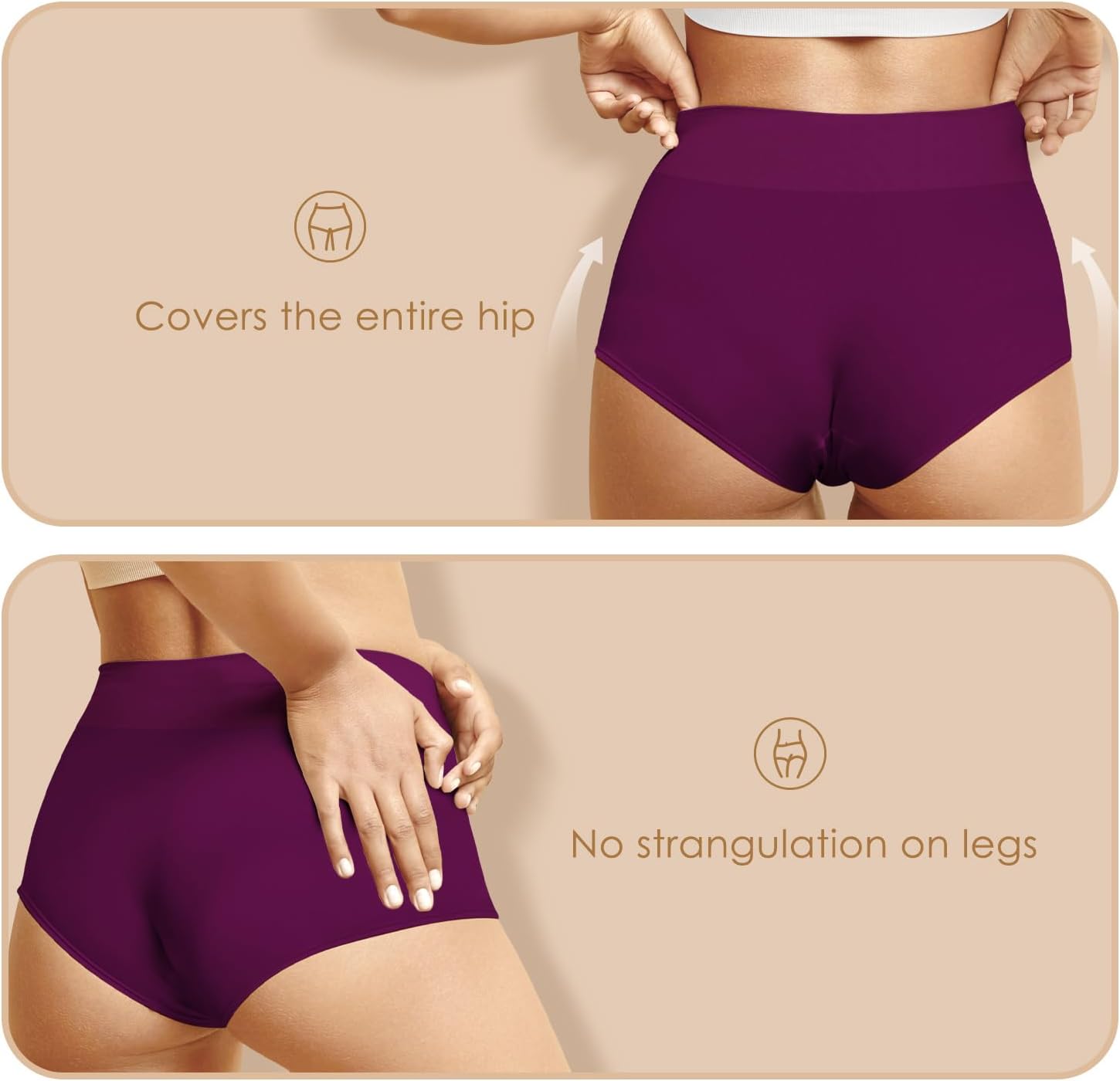Thumbnail 1 de YouShow Women's High Waist Cotton Knickers – 5 Pack