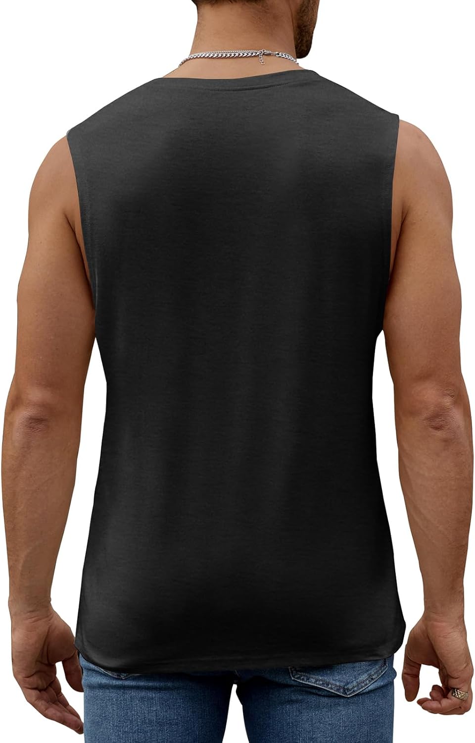 Detalle de iudam Tank Top Herren: Ärmelloses Baumwoll-T-Shirt mit All-Over Druck – Slim Fit