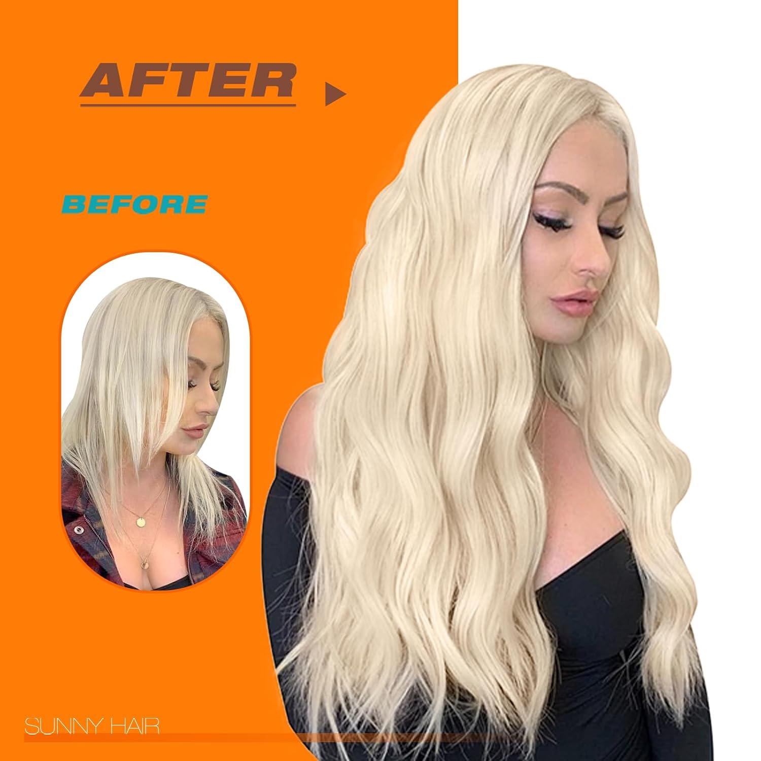 Detalle 2 de Sunny Hair Blonde Tape-In Extensions (Remy Human Hair), 28 inch, 20 pcs / 50g