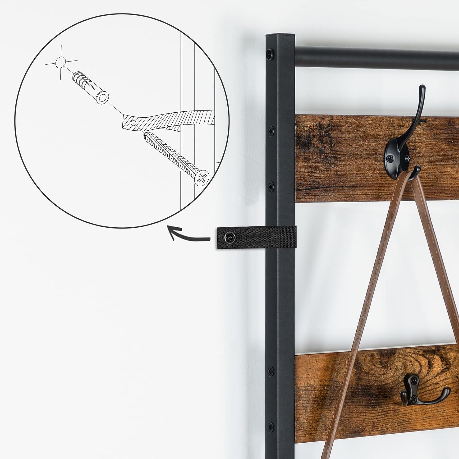 Thumbnail 6 de HOOBRO Stand Appendiabiti con Scarpiera a 5 livelli (EBF80MT01G2) – stile vintage, praticità daily