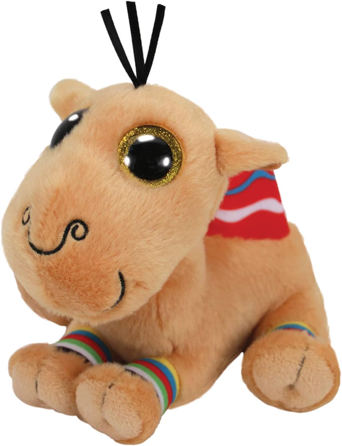TY Beanie Boos Jamal en peluche chameau marron, grands yeux dorés scintillants (28 cm)