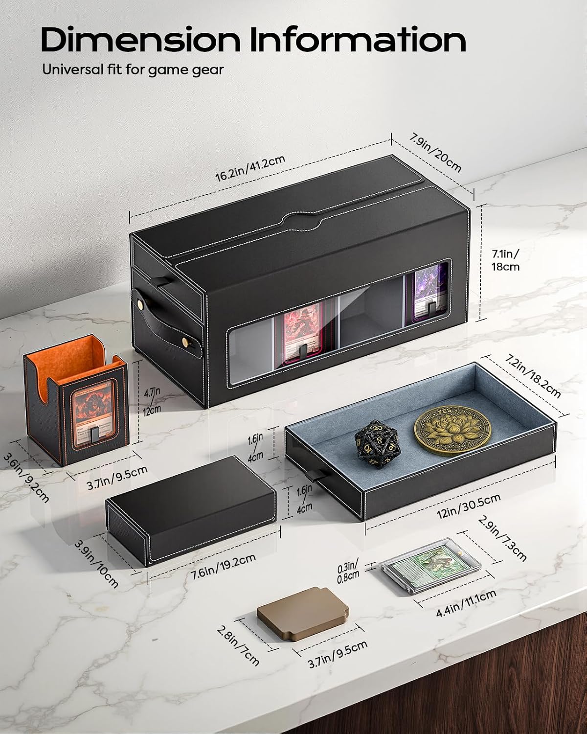 Thumbnail 6 de MoKo Commander Deck Box for MTG: 8-Deck Modular Card Case with Playmat Storage & Dice Tray