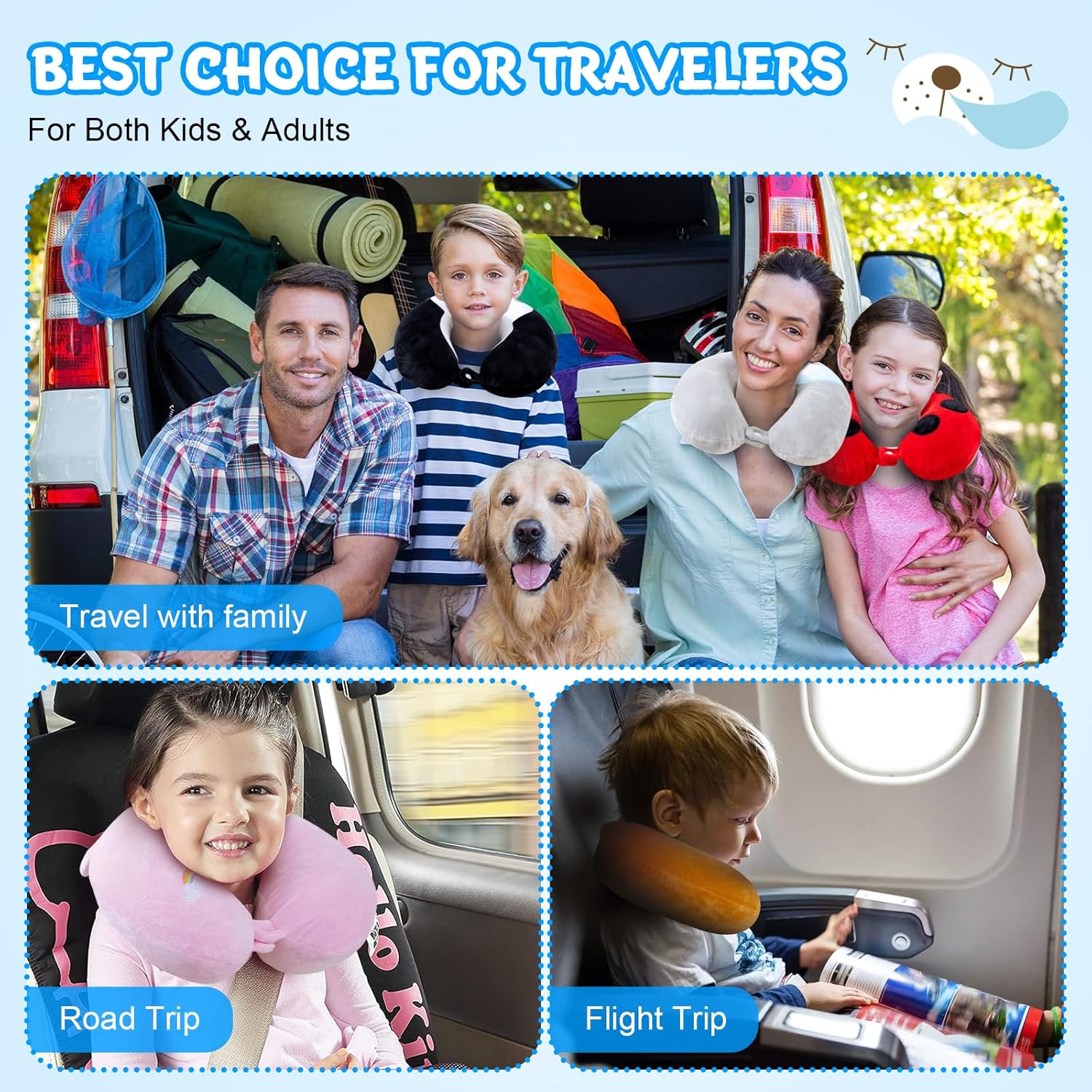 Thumbnail 3 de Cirorld Kids Travel Pillow: Plush Memory Foam Neck Support with Sleep Mask for Travel
