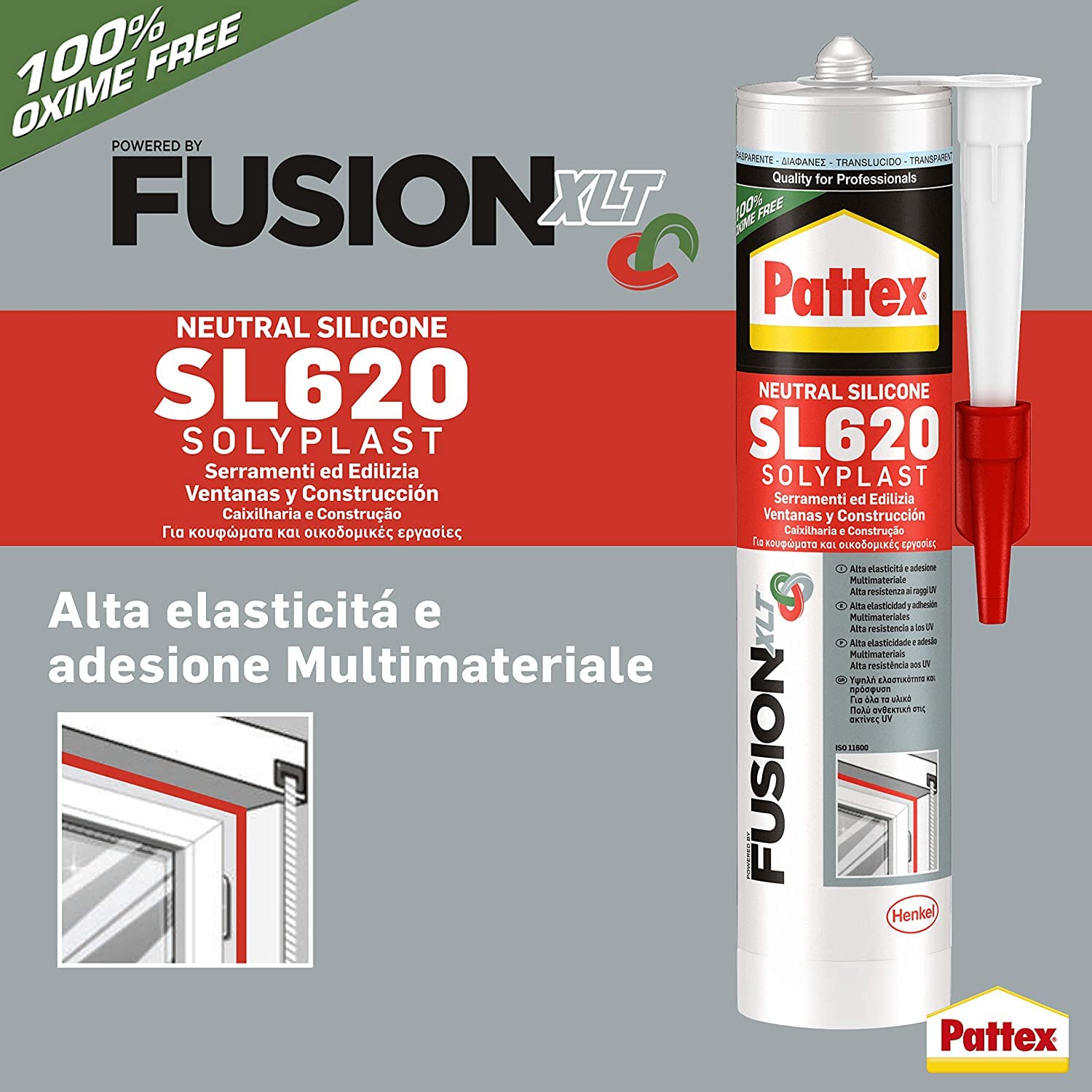 Thumbnail 4 de Pattex Sigillante Silicone SL 620 Serramenti ed Edilizia – Cartuccia 300 ml, Marrone RAL 8014