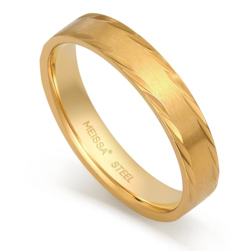 Meissa alianza dorada para hombre, acero 316L, talla 23 y 4,2 mm