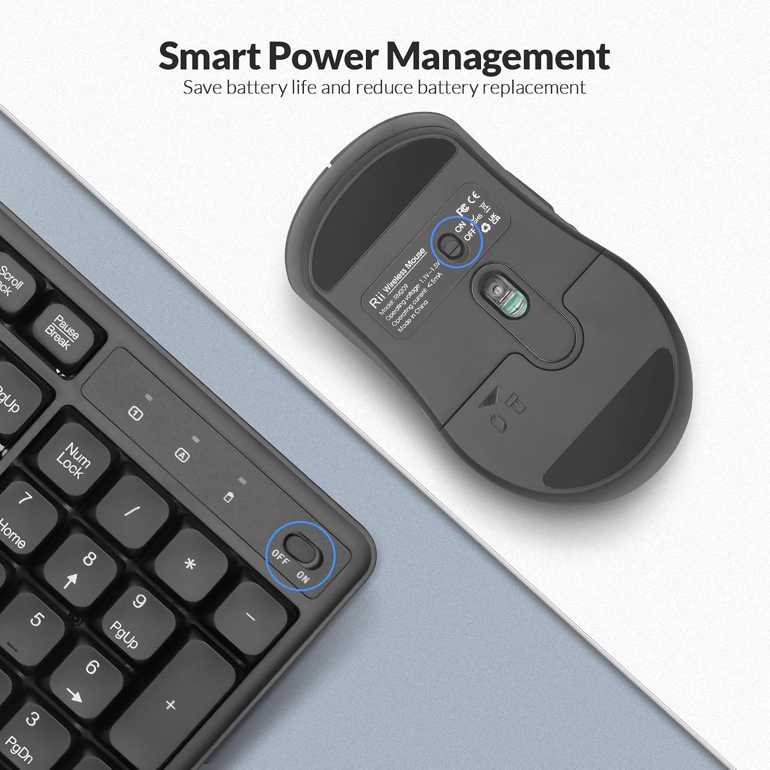Detalle de Rii RK209 wireless keyboard set 10 m range