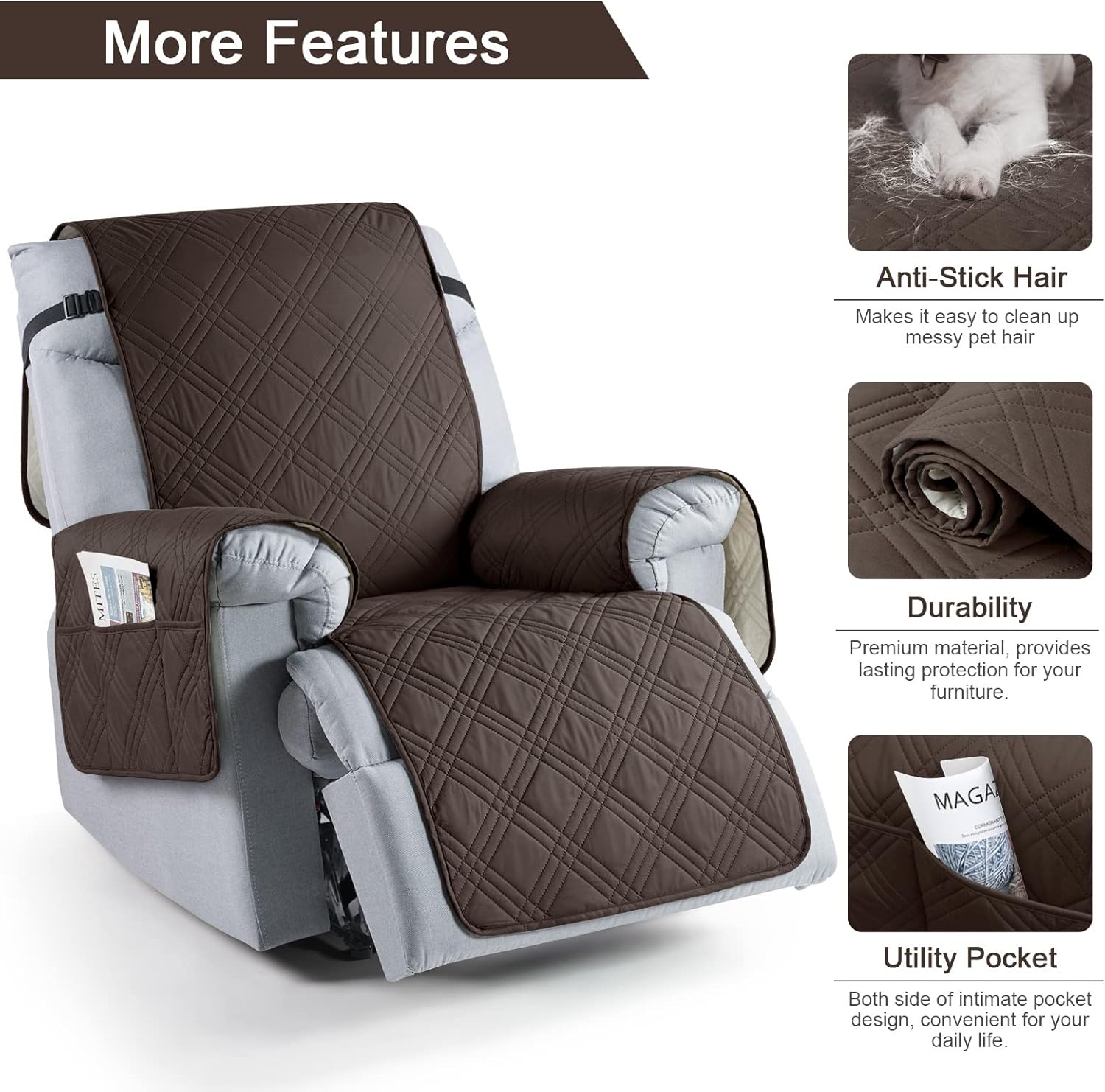 Thumbnail 5 de TAOCOCO Recliner Chair Cover 23.6
