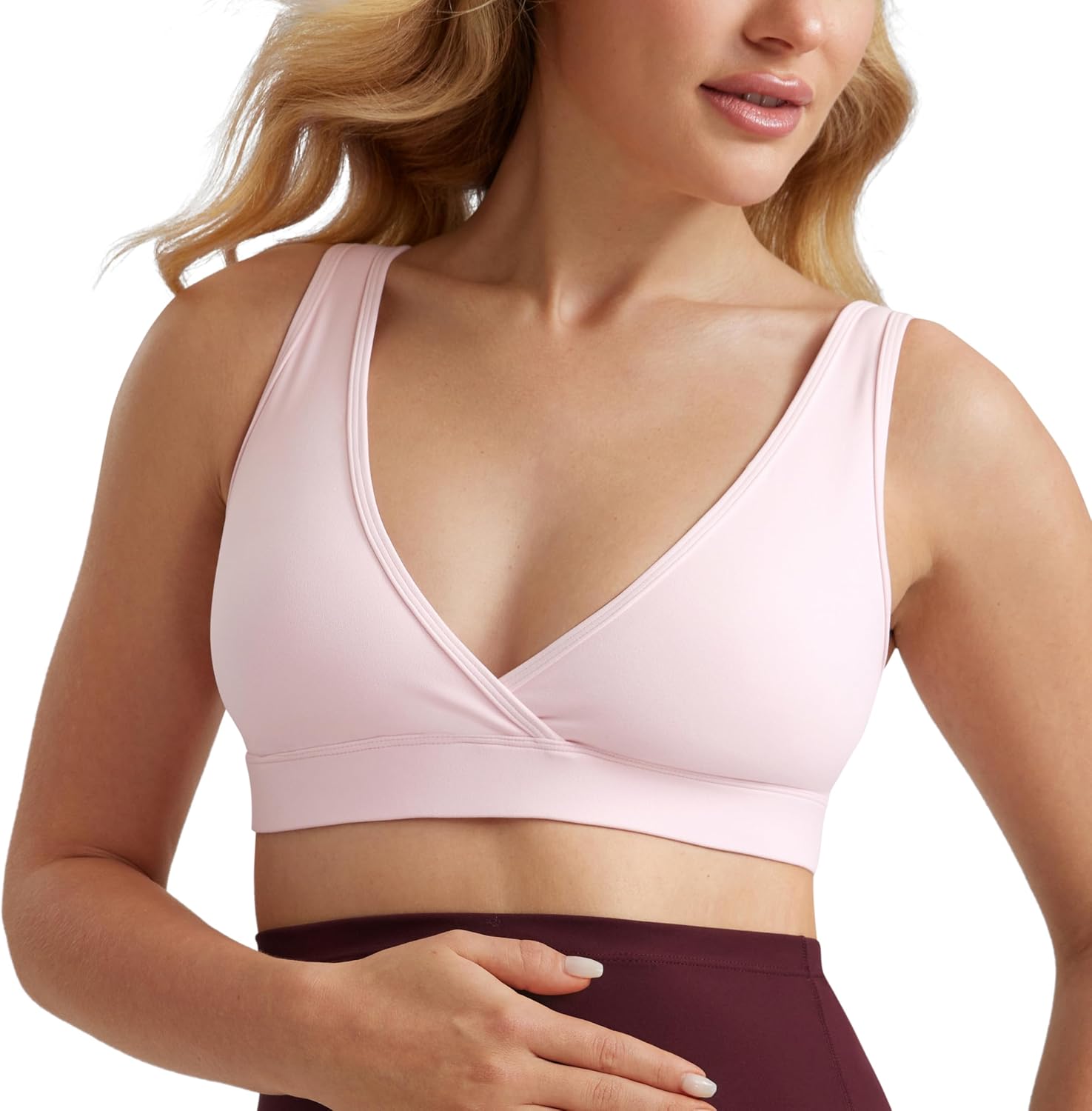 Detalle de CRZ YOGA Butterluxe Maternity Nursing Sleep Bra – Wireless Comfort for Pregnancy and Postpartum