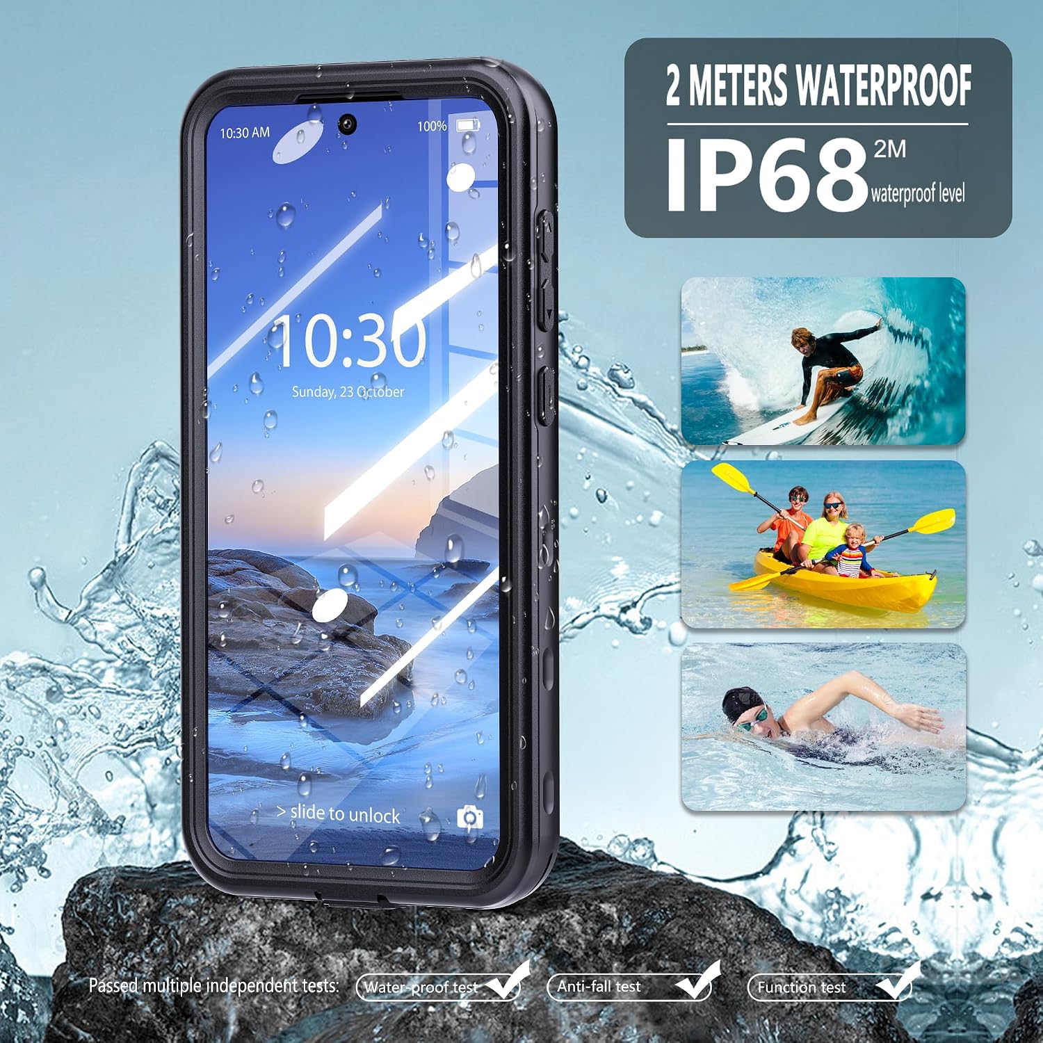Detalle 2 de Beeasy Waterproof 360° Protective Case for Samsung Galaxy A36 5G with Built-in Screen Protector