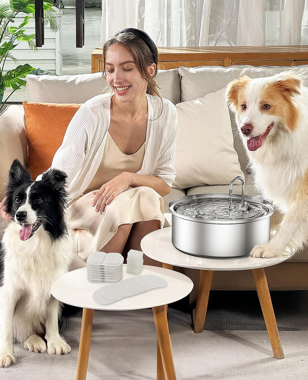 Thumbnail 6 de oneisall Replacement Filter for 7L PWF-002 Stainless Steel Dog Water Fountain (8-Pack)
