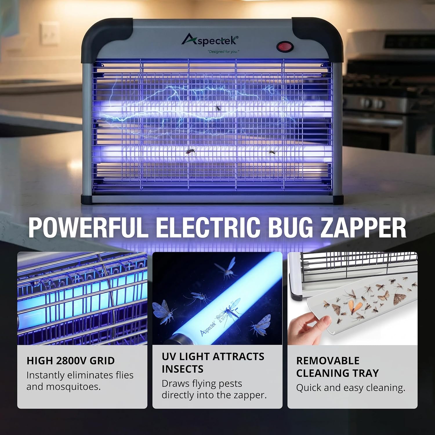 Detalle 2 de ASPECTEK Upgraded 20W Electronic Bug Zapper