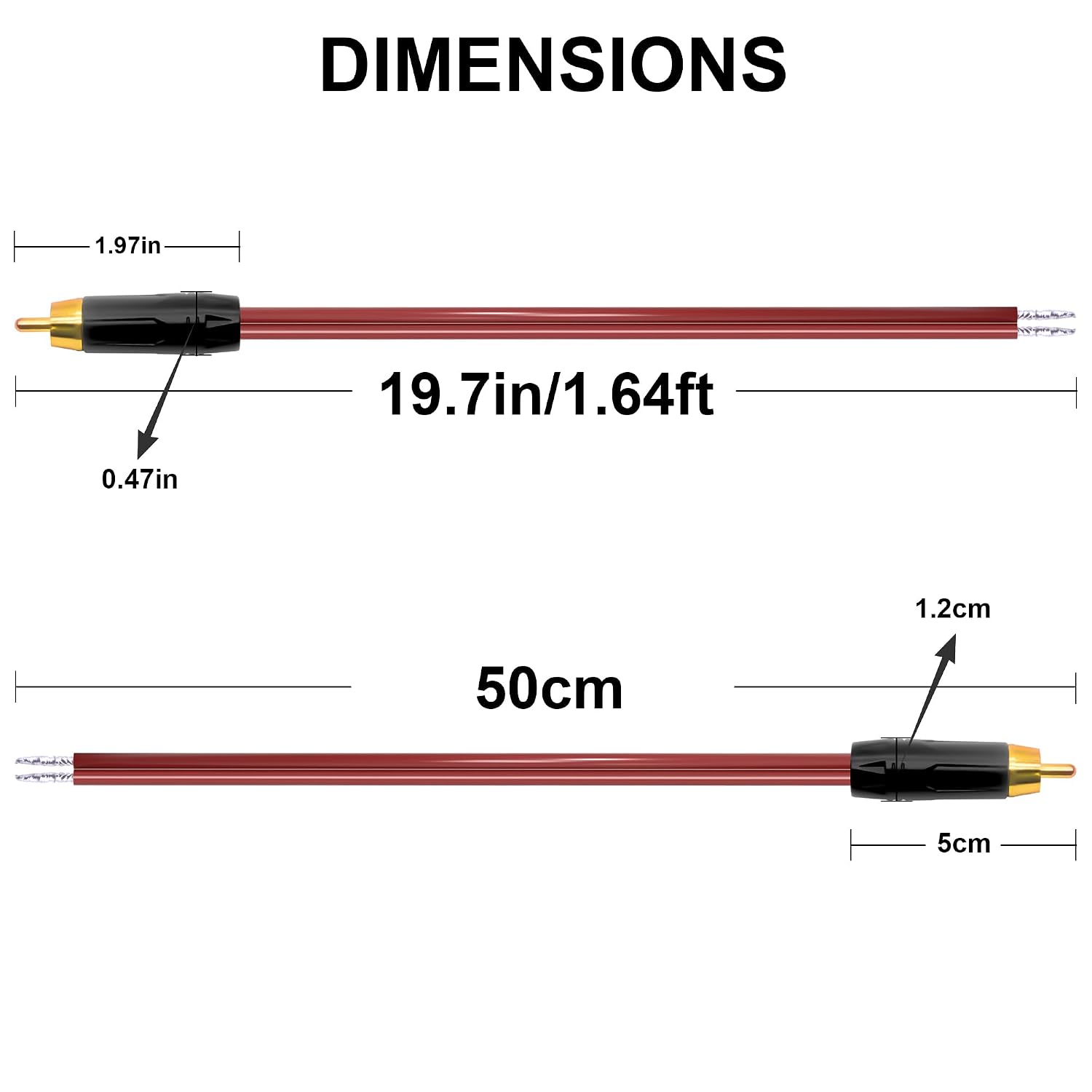 Thumbnail 1 de YARCHONN RCA speaker wire pigtails 1.64 ft