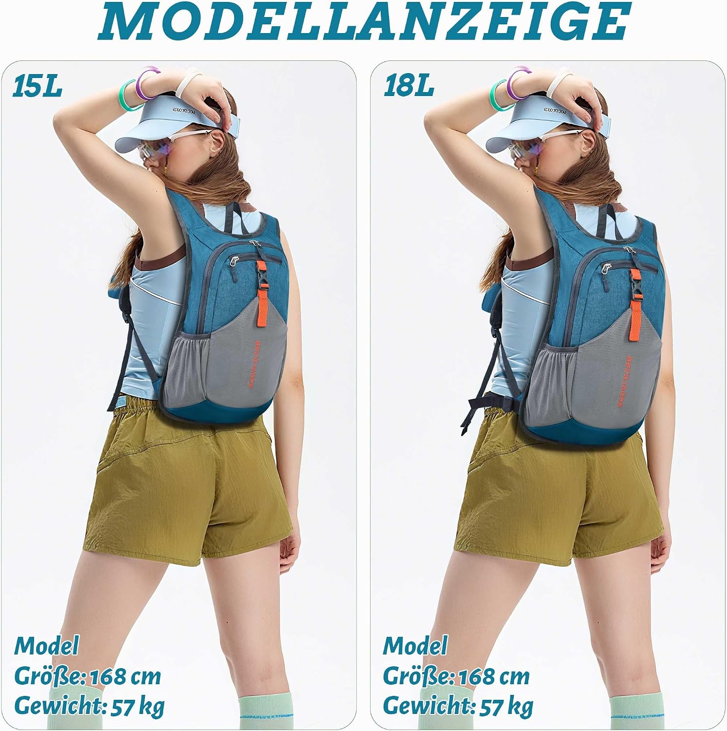 Thumbnail 4 de BECOJADDE 15L Wanderrucksack Türkis