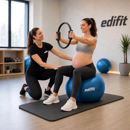 Thumbnail 7 de EDIFIT Pelota de Pilates 65 cm Azul – Juego completo con hinchador