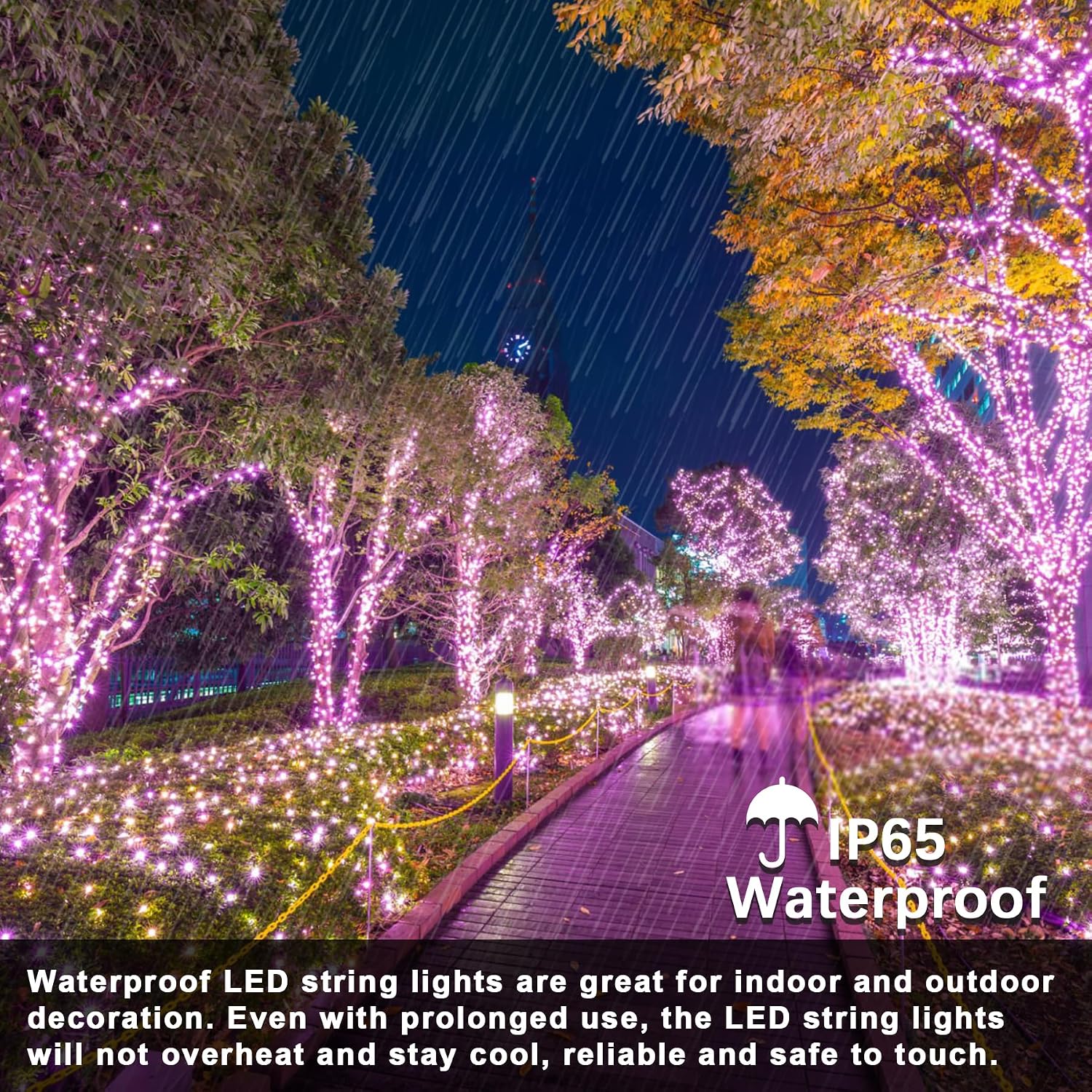 Thumbnail 6 de Lezonic Solar String Lights Outdoor – 12m/40ft, 120LED, IP65 Waterproof, 2 Pack