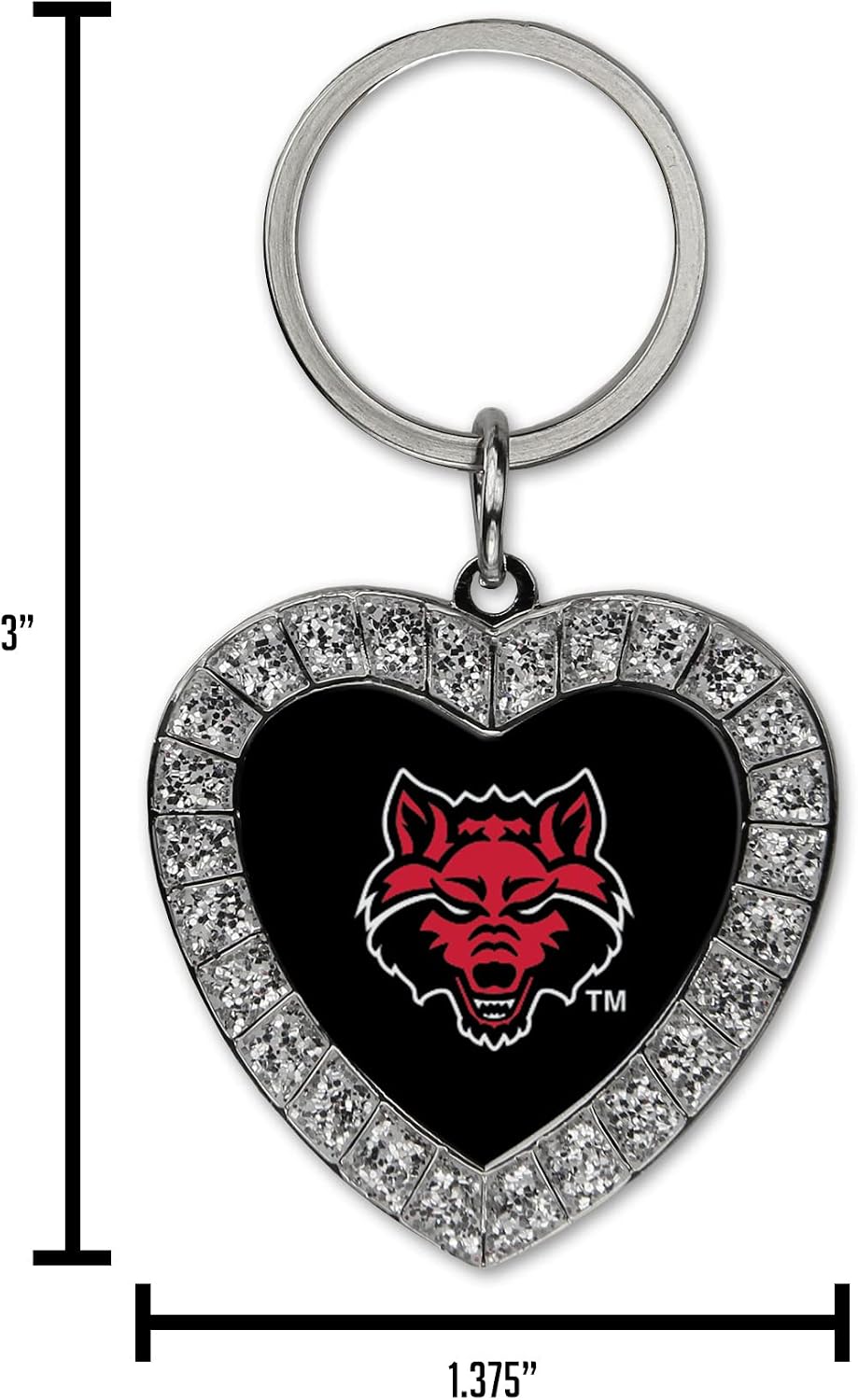 Thumbnail 6 de NCAA Team Color Rhinestone Heart Keychain - Great Accessory