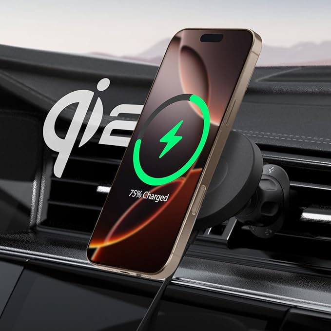 Spigen OneTap Pro 4 MagFit 🚗 Cargador Inalámbrico Rápido Qi2
