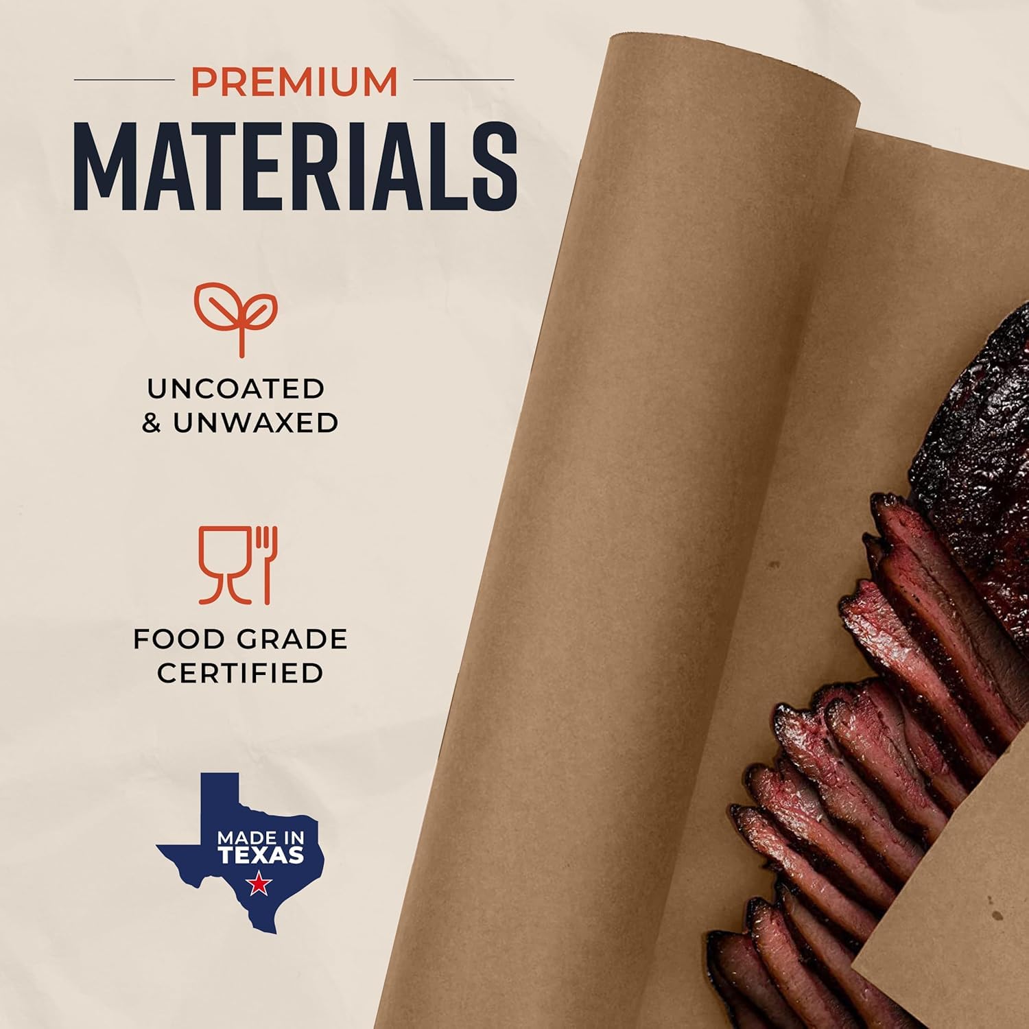 Thumbnail 2 de Brown Kraft Butcher Paper Roll (18 Inch x 100 Feet) — Unbleached, Uncoated, Unwaxed Food-Grade Paper for BBQ & Smoking