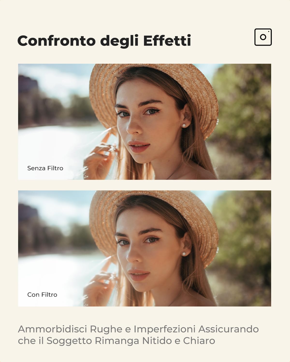 Thumbnail 4 de K&F CONCEPT Nano-Xcel 86mm Black Mist 1/4 + Black Diffusion 1/4 (filtri in vetro ottico) per ritratti e video