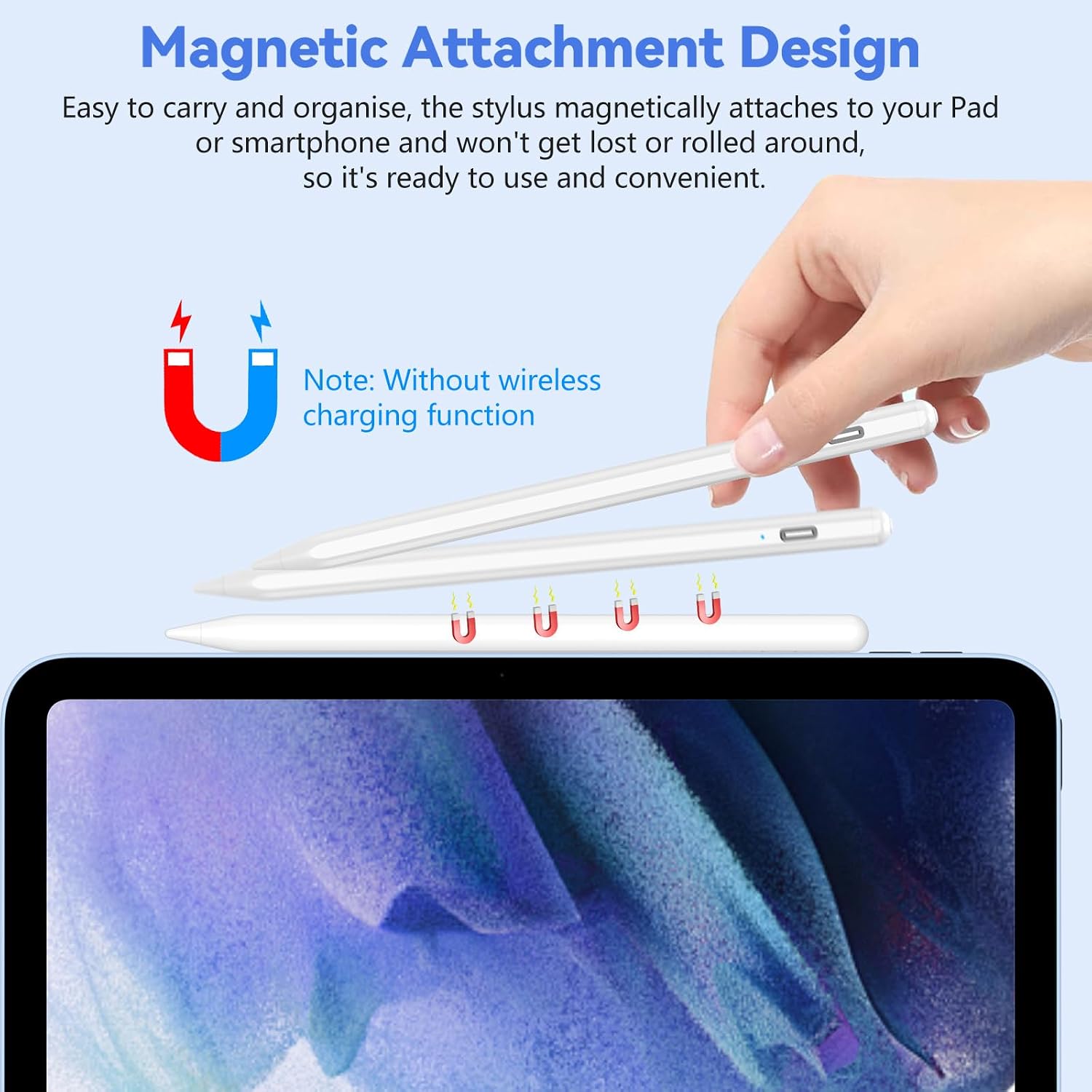 Detalle de Kissleaf Stylet Universel pour tablettes Android (pointe 1,5 mm) avec 5 astuces et charge Type-C
