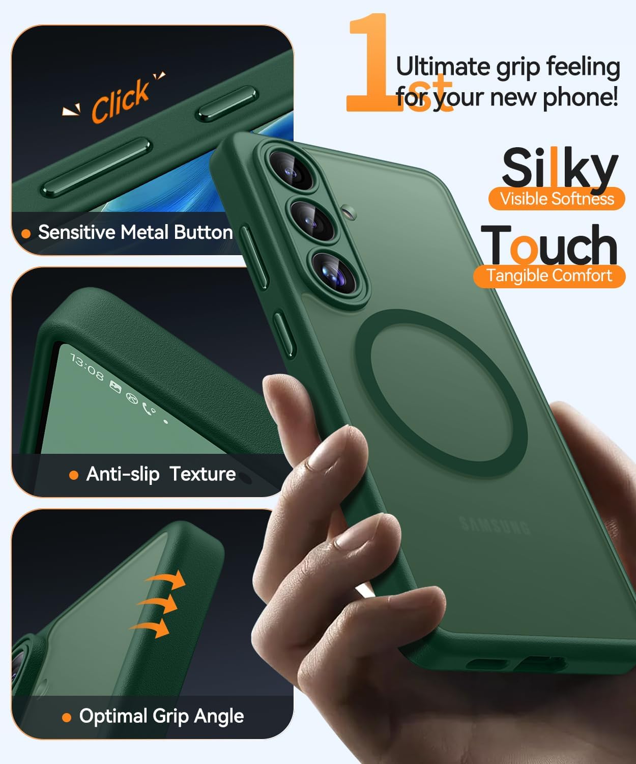 Thumbnail 6 de CANSHN Magnetica Cover per Samsung Galaxy S26 (6.3") Verde Profondo — protezione fotocamera e magnetismo