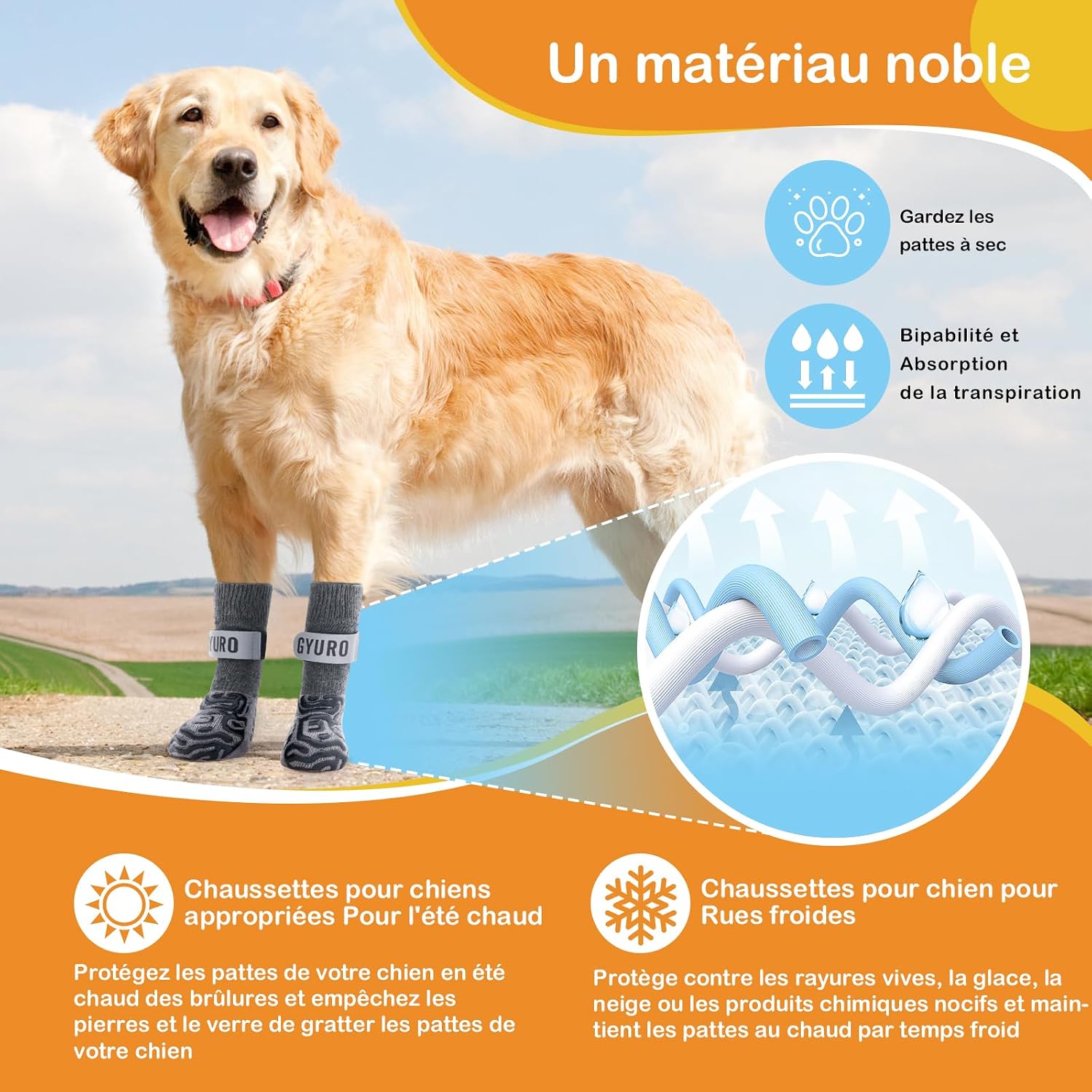Detalle 2 de GYURO 2 Paar rutschfeste Hundesocken