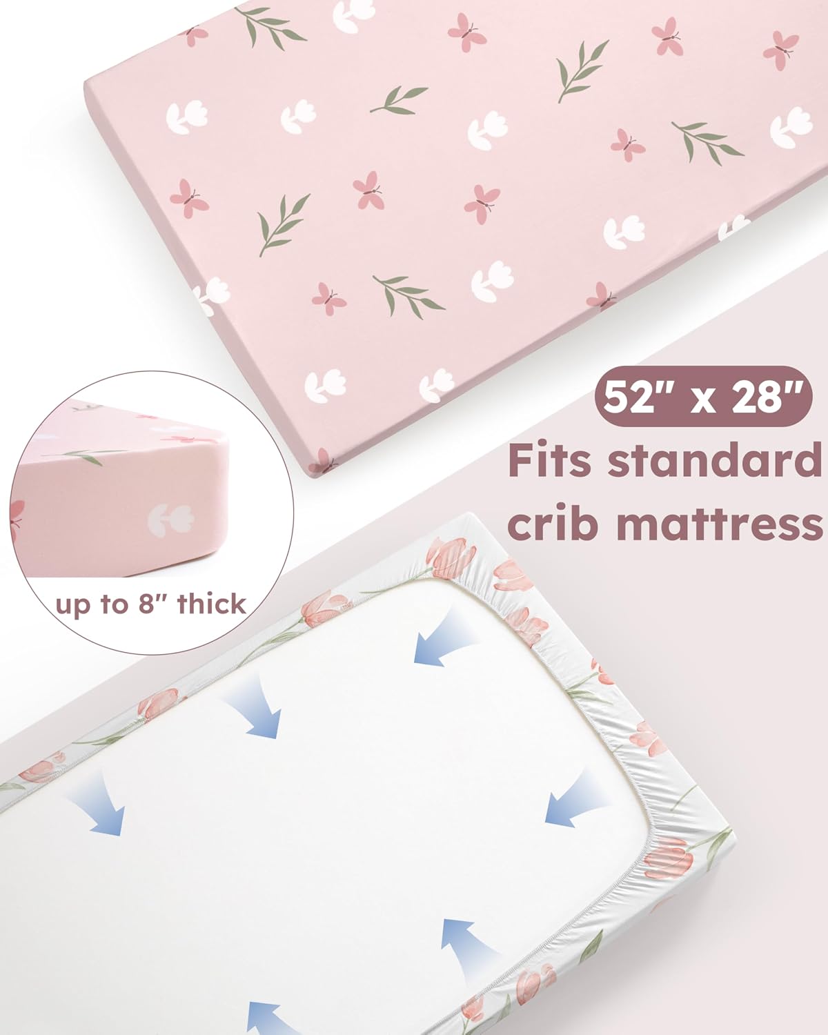 Detalle de Nyessmee Fitted Crib Sheets 52 x 28 Inches