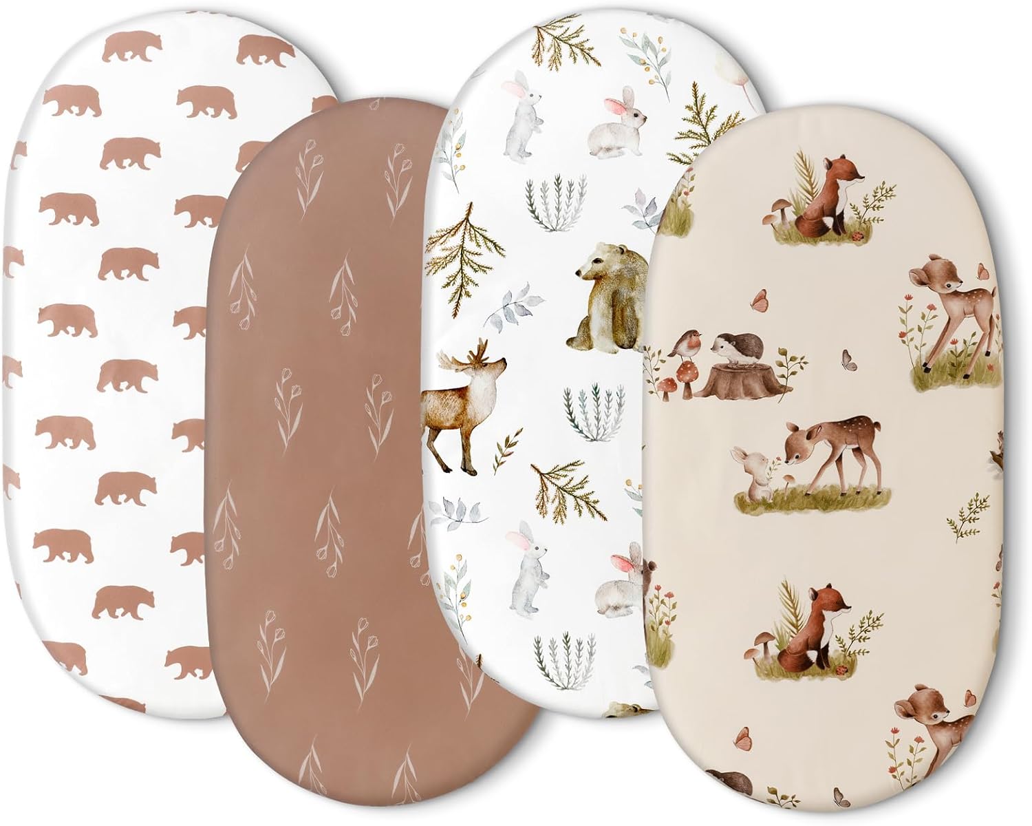 Thumbnail 6 de GLLQUEN BABY 4-Pack Moses Basket Fitted Sheets (Stretch Microfibre, Oeko-tex100) – 81 x 41 x 8 cm