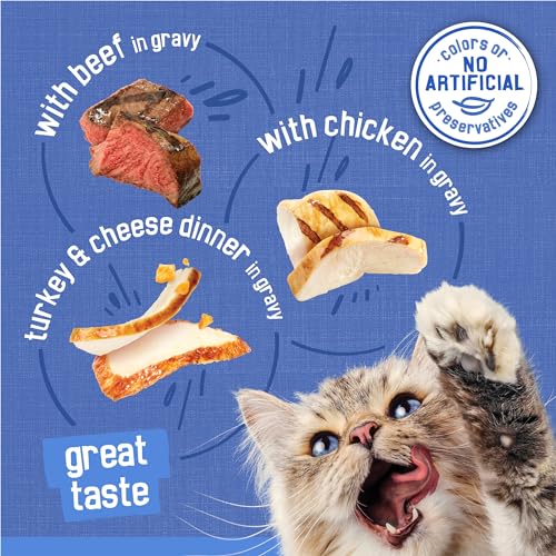 Thumbnail 6 de Purina Friskies Gravy Wet Cat Food Variety Pack: Shreds with Beef, Chicken, and Turkey & Cheese Dinner (24 x 5.5 oz cans)