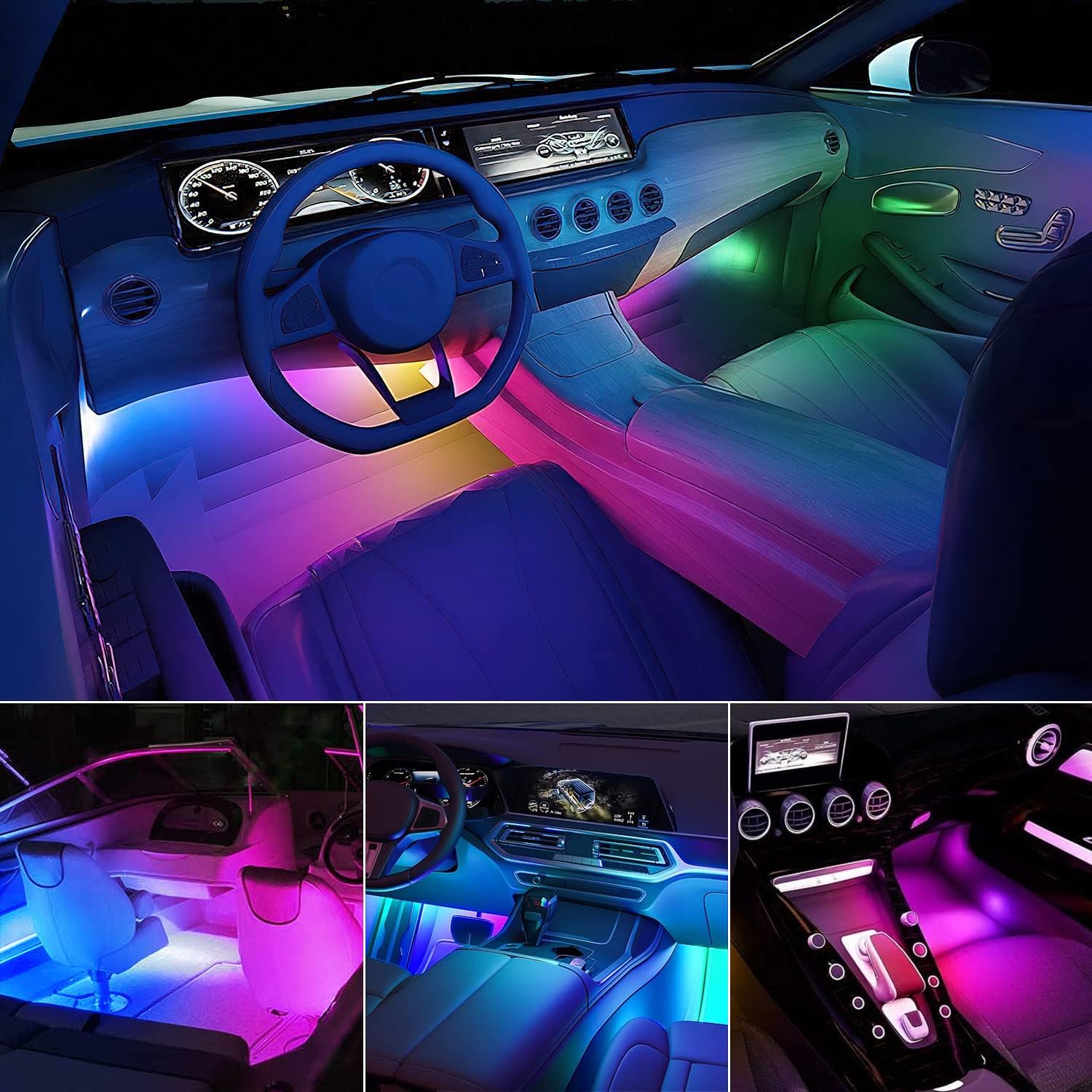 Thumbnail 6 de Nilight 72 LED USB Interior Strip Lights Dream Color RGBIC 12V DC with App, RF Remote, and Music Sync