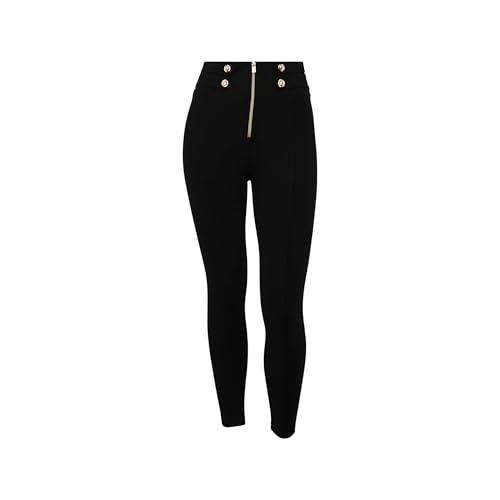 Detalle de FREDDY WR.UP® Superskinny 7/8 a vita alta neri con decori oro, Medium