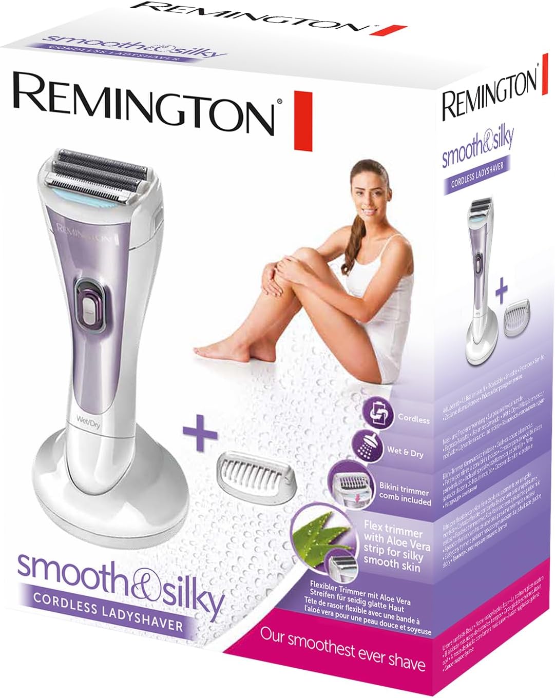 Thumbnail 6 de Remington Cordless Electric Lady Shaver for Women (WDF4840) – Practical, showerproof wet & dry shaver with bikini attachment
