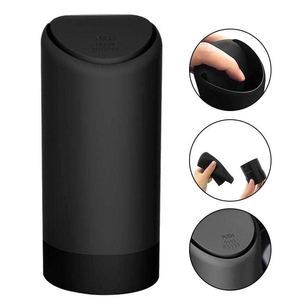 Detalle de AILOVA Mini Car Trash Can with Lid: Portable Silicone Bin for a Neat Car Interior
