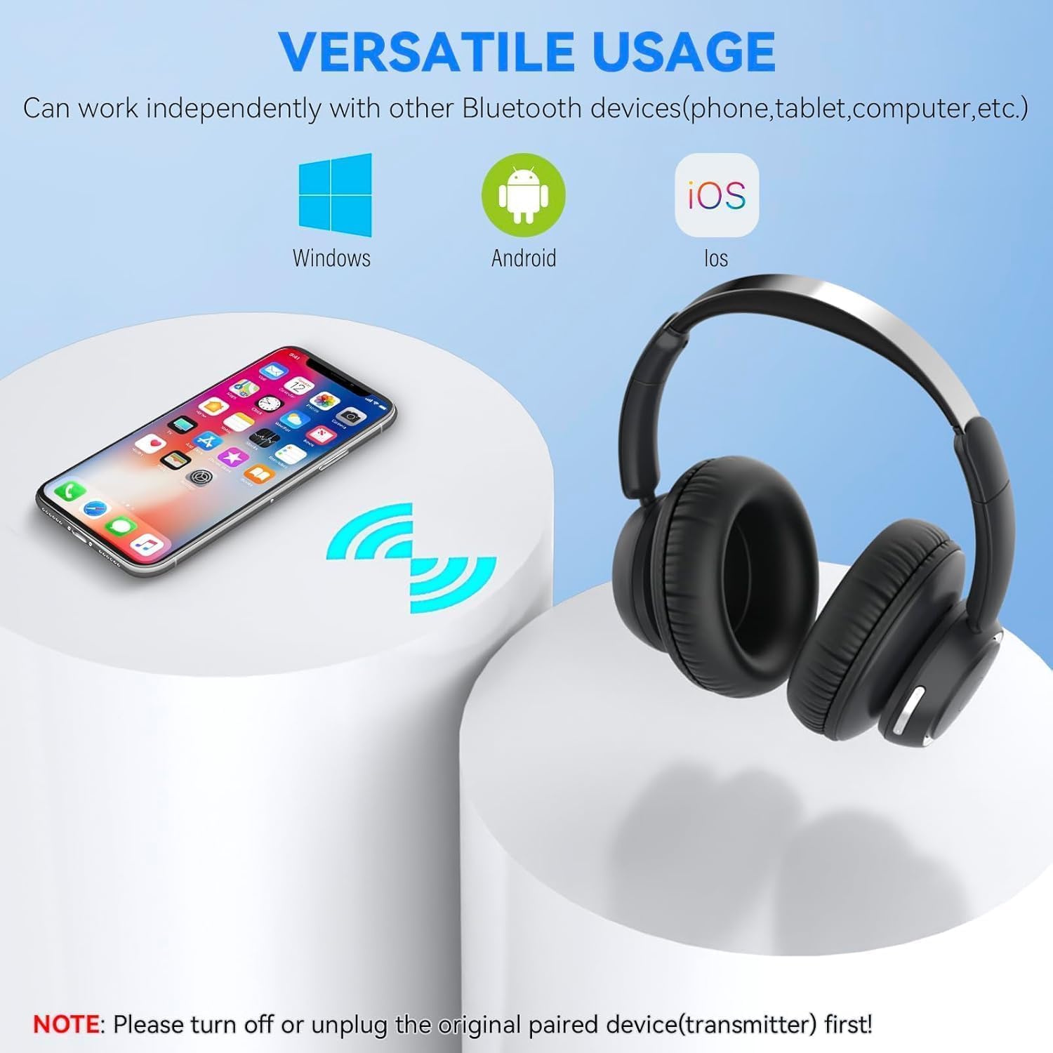 Thumbnail 6 de ANSTEN Wireless Headphones for TV Listening: Private, Low-Latency TV Audio with Dock