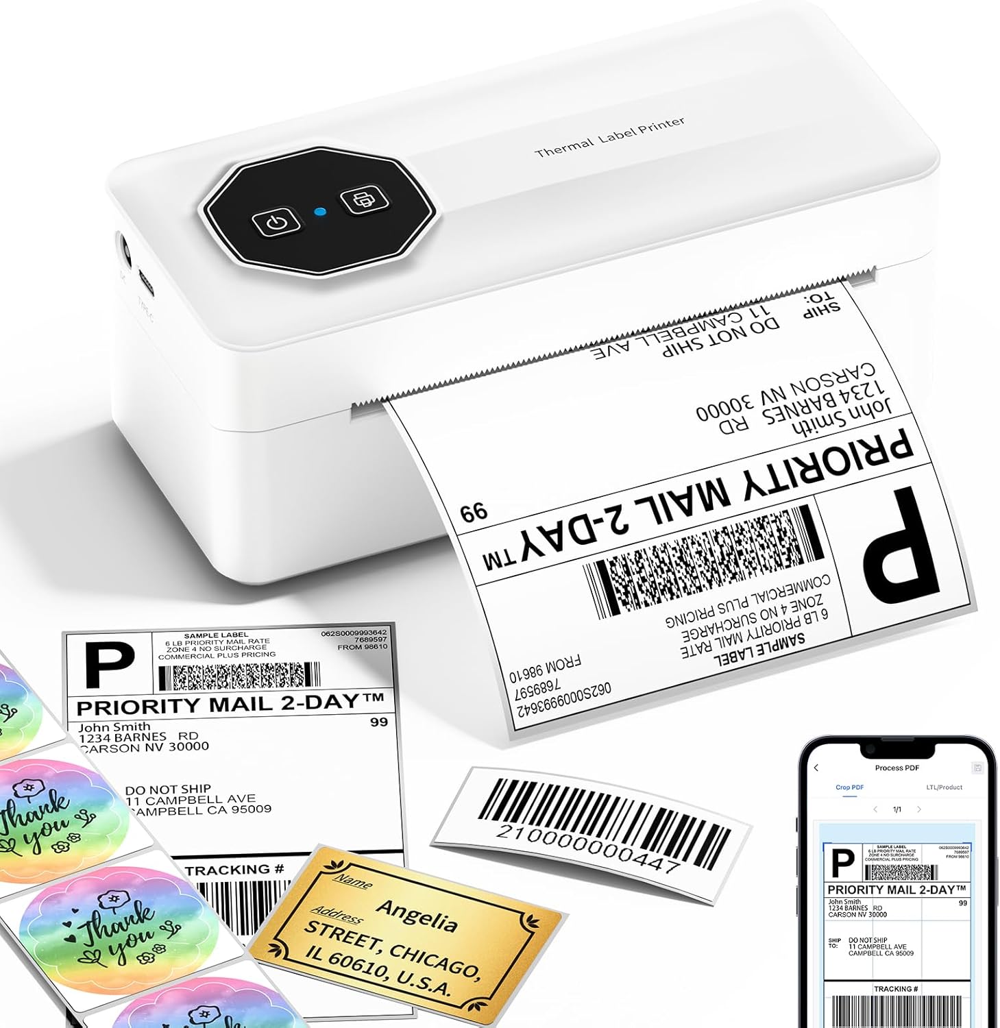 TATTMUSE Stampante Etichette Termiche 4x6 Bluetooth