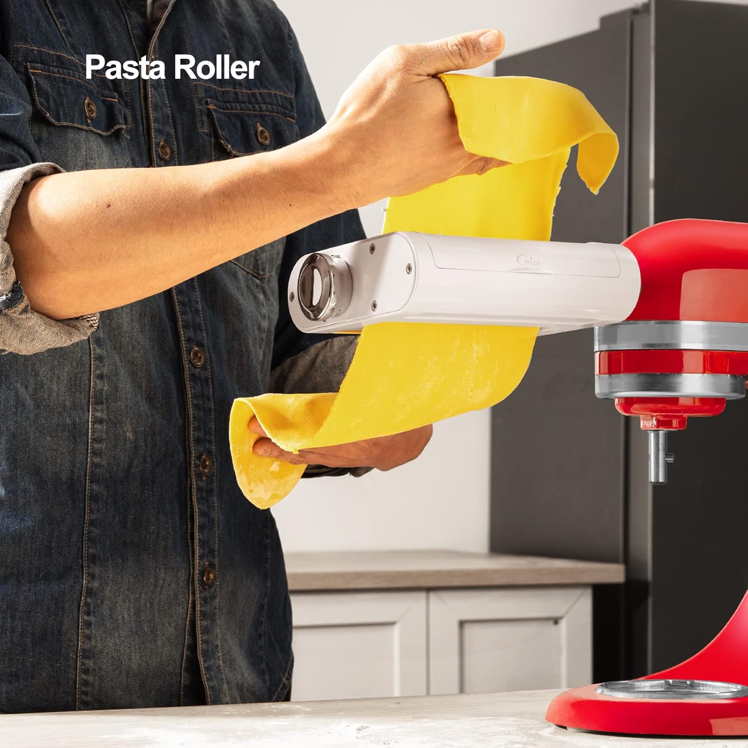 Thumbnail 3 de ANTREE 3-1 Pasta Maker Attachment for KitchenAid: Roller, Spaghetti Cutter & Fettuccine Cutter