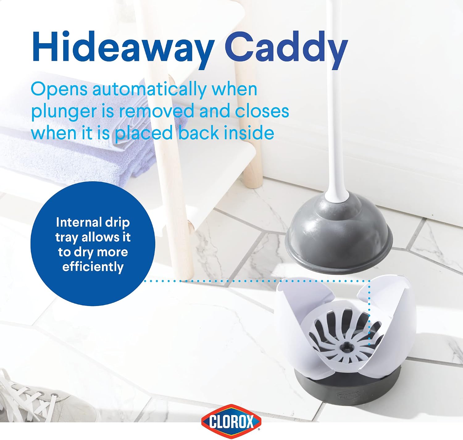 Thumbnail 4 de Clorox Toilet Plunger with Hideaway Caddy 2-Pack