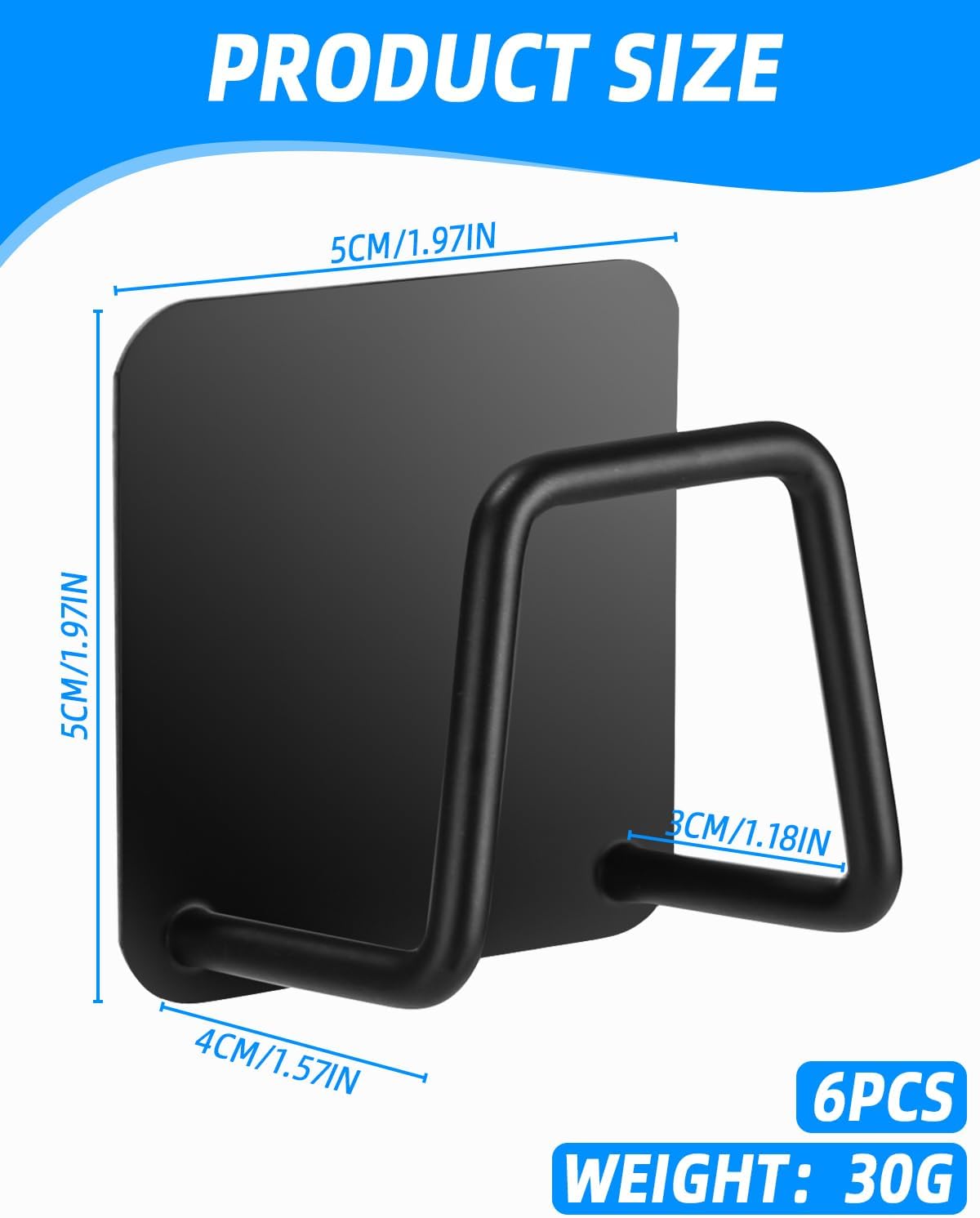 Detalle 2 de Azyvum Porte éponge INOX 01 sponshouders, 6 stuks, zwart RVS