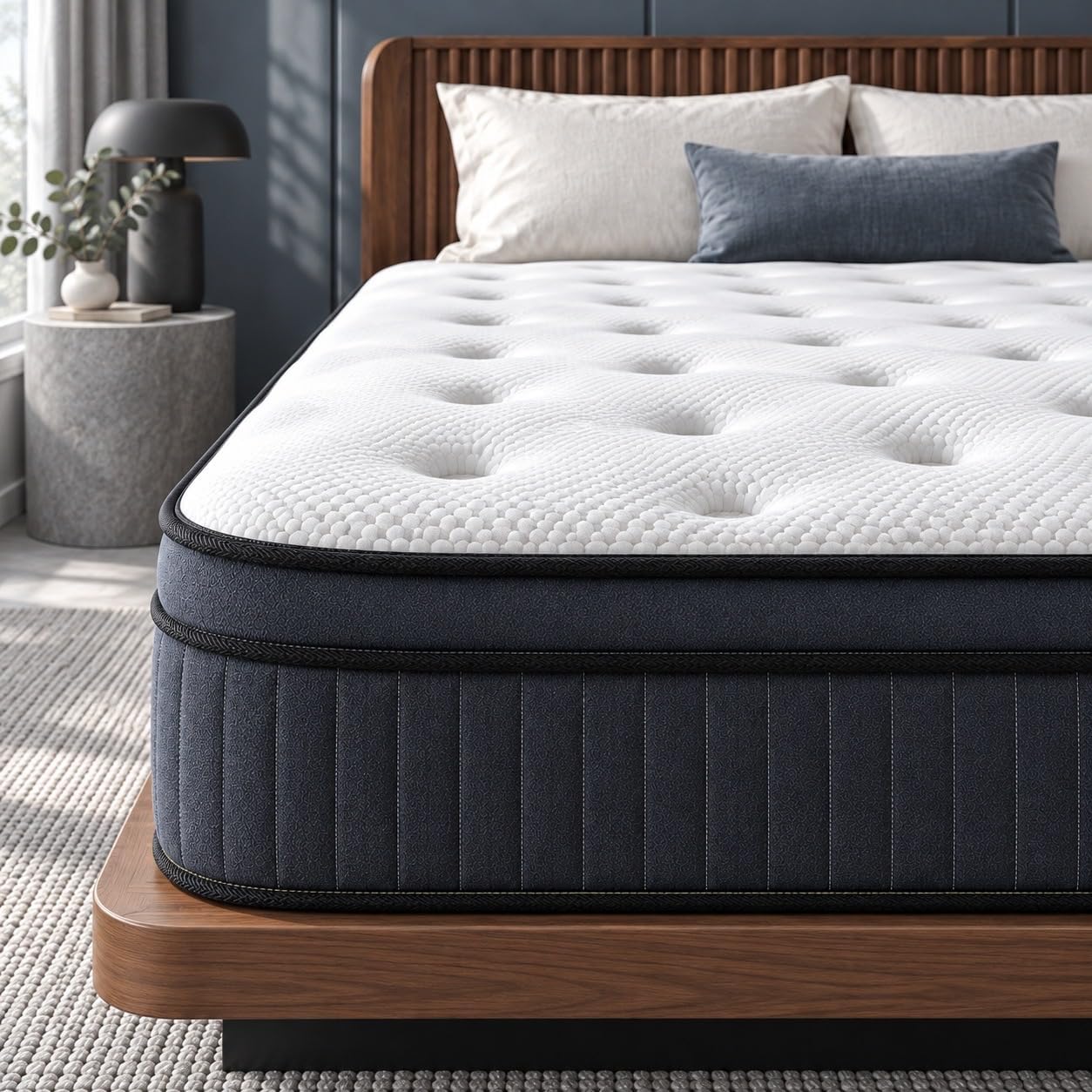Detalle de Softora 12K King Mattress, 12-Inch Memory Foam Hybrid with Pocket Springs