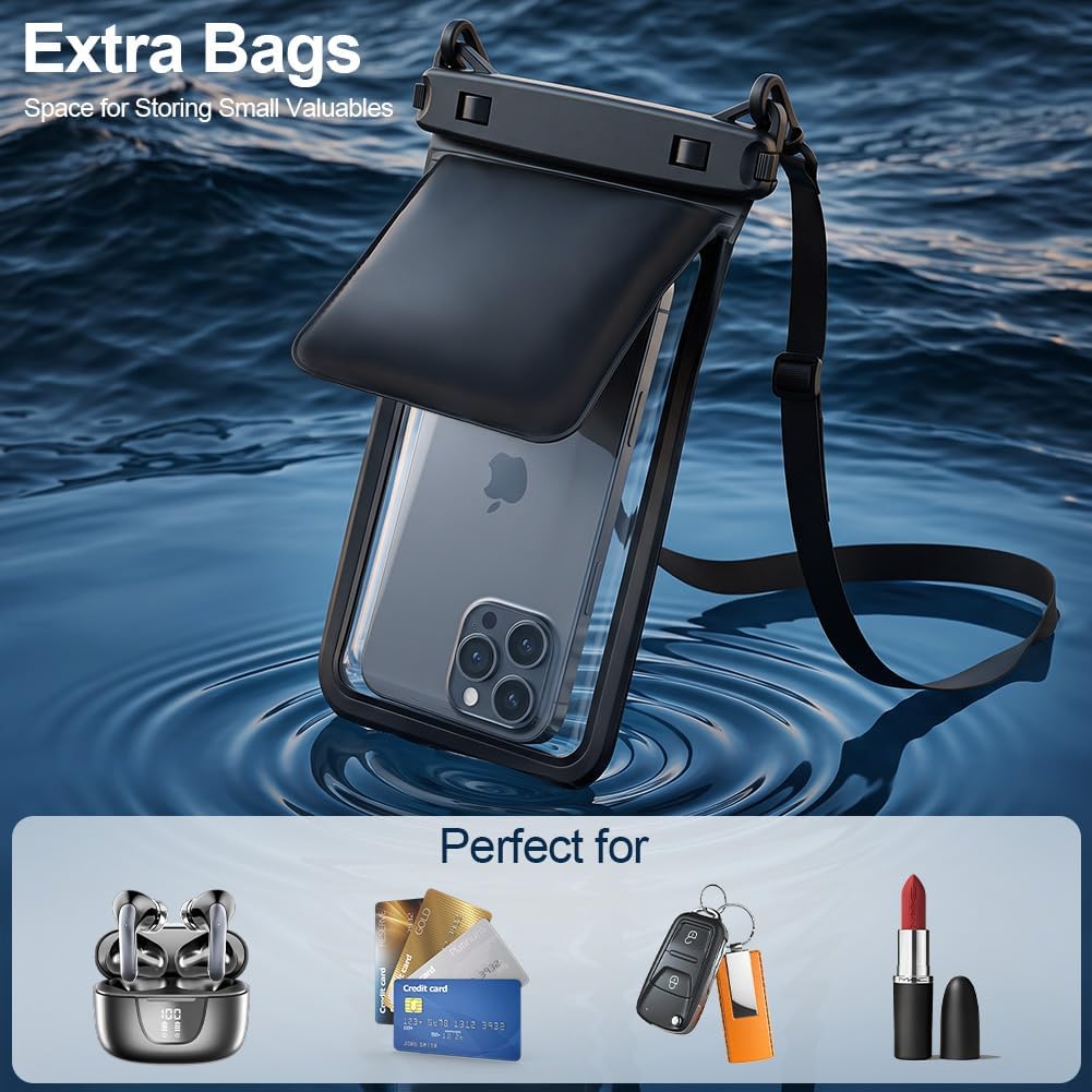 Detalle de OFFCUP V9-1-SD-SJFSD-FBA Waterproof Phone Pouch, Double Pocket, IPX8