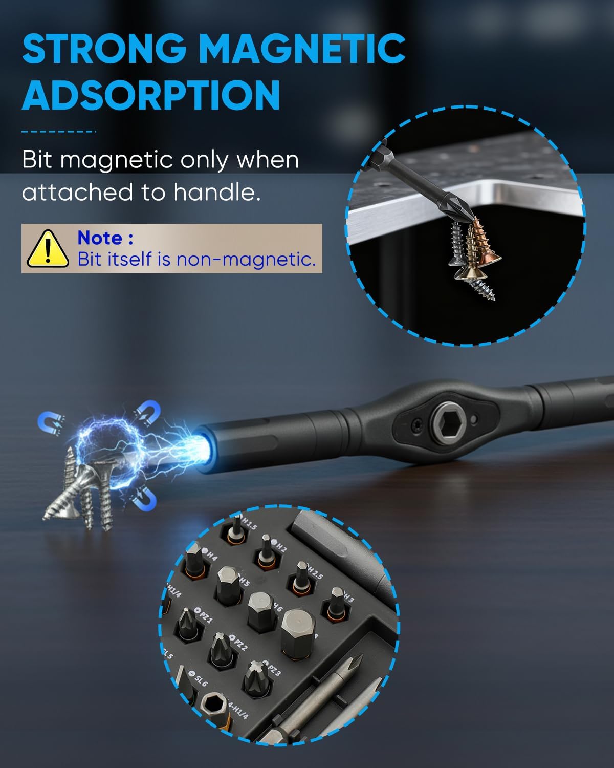 Detalle 2 de Saker 66-in-1 Magnetic Ratchet Screwdriver Set