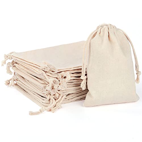 Thumbnail 7 de Aucuu 25PCS Bolsas de Algodón 10 x 15 cm: pequeñas, resistentes y reutilizables para regalos y eventos