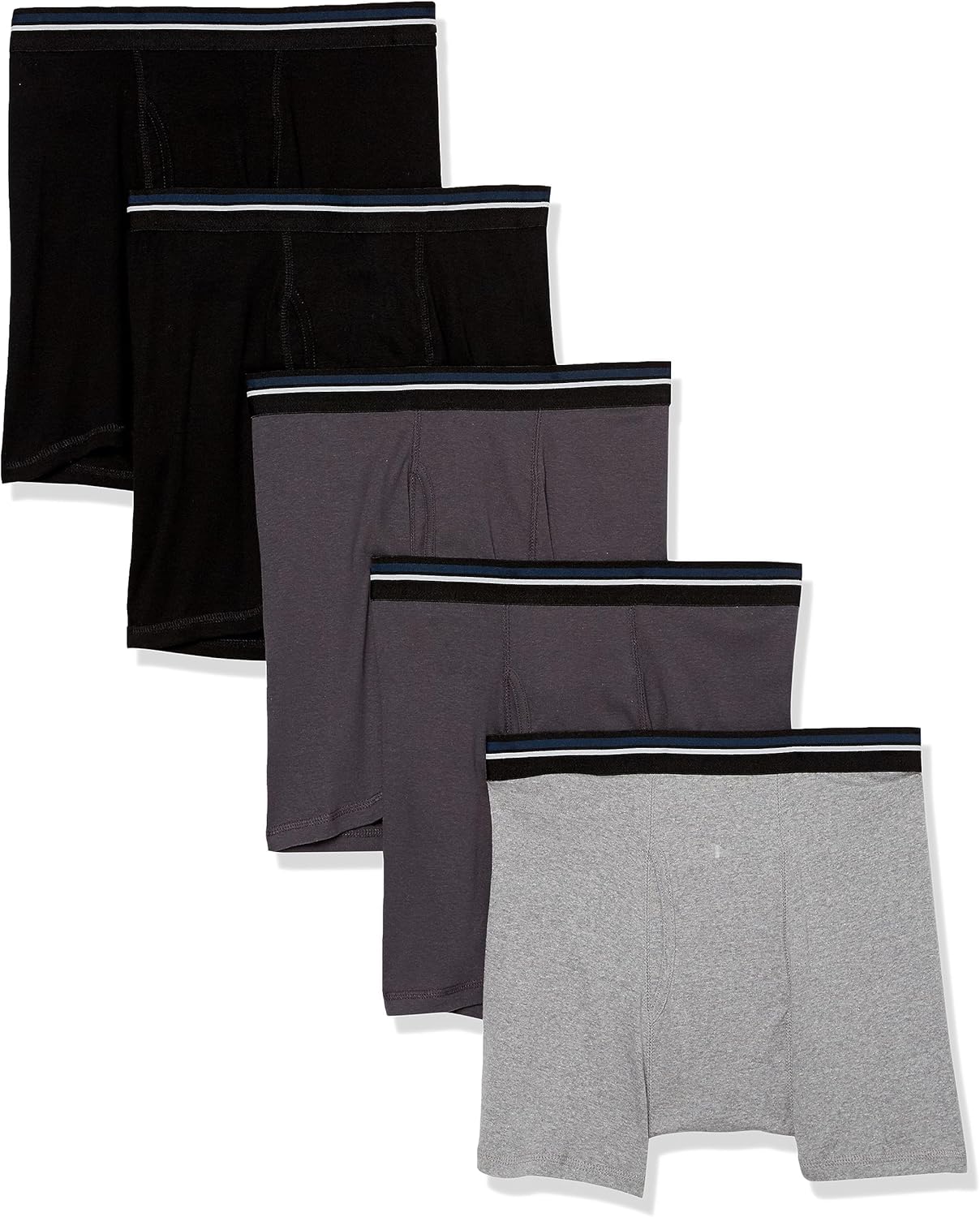 Detalle de Amazon Essentials Men's Breathable Cotton Pant Boxer Pants, Pack of 5