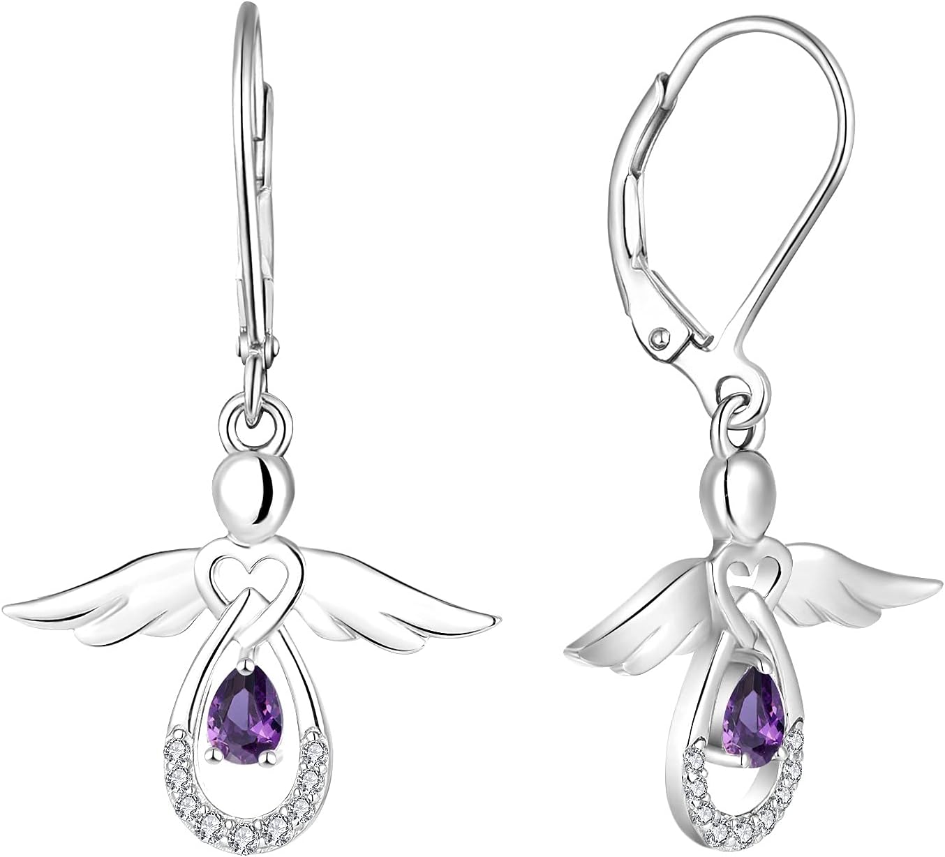 Thumbnail 6 de FJ Damen Schutzengel Ohrringe aus 925 Sterling Silber mit Geburtsstein & Zirkonia