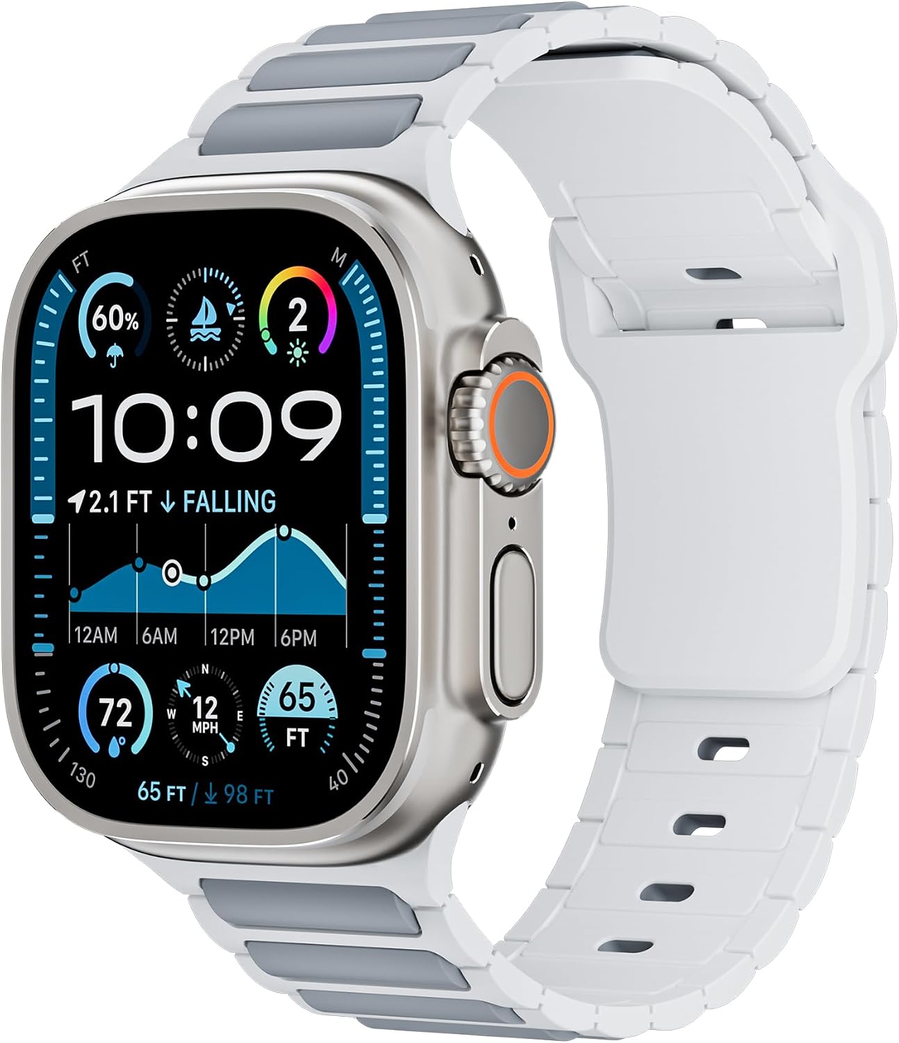 Detalle de Sport Straps for Apple Watch Ultra 2 — Dual‑Colour Silicone Replacement Band (38–49mm)